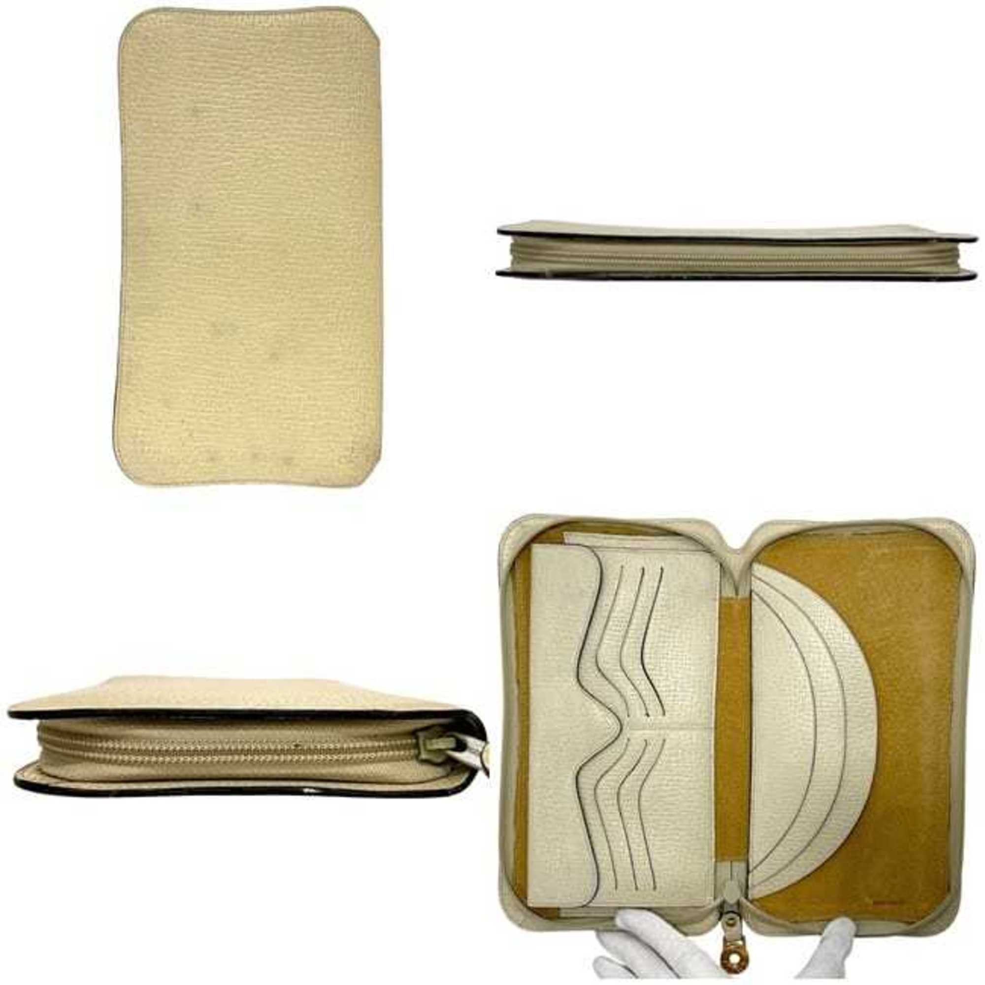 Loewe Loewe Round Organizer ec-24985 Beige Leather Travel Pouch, Pass Case, Card Holder, Wallet for Men and Women Size ONE SIZE - 3 Thumbnail