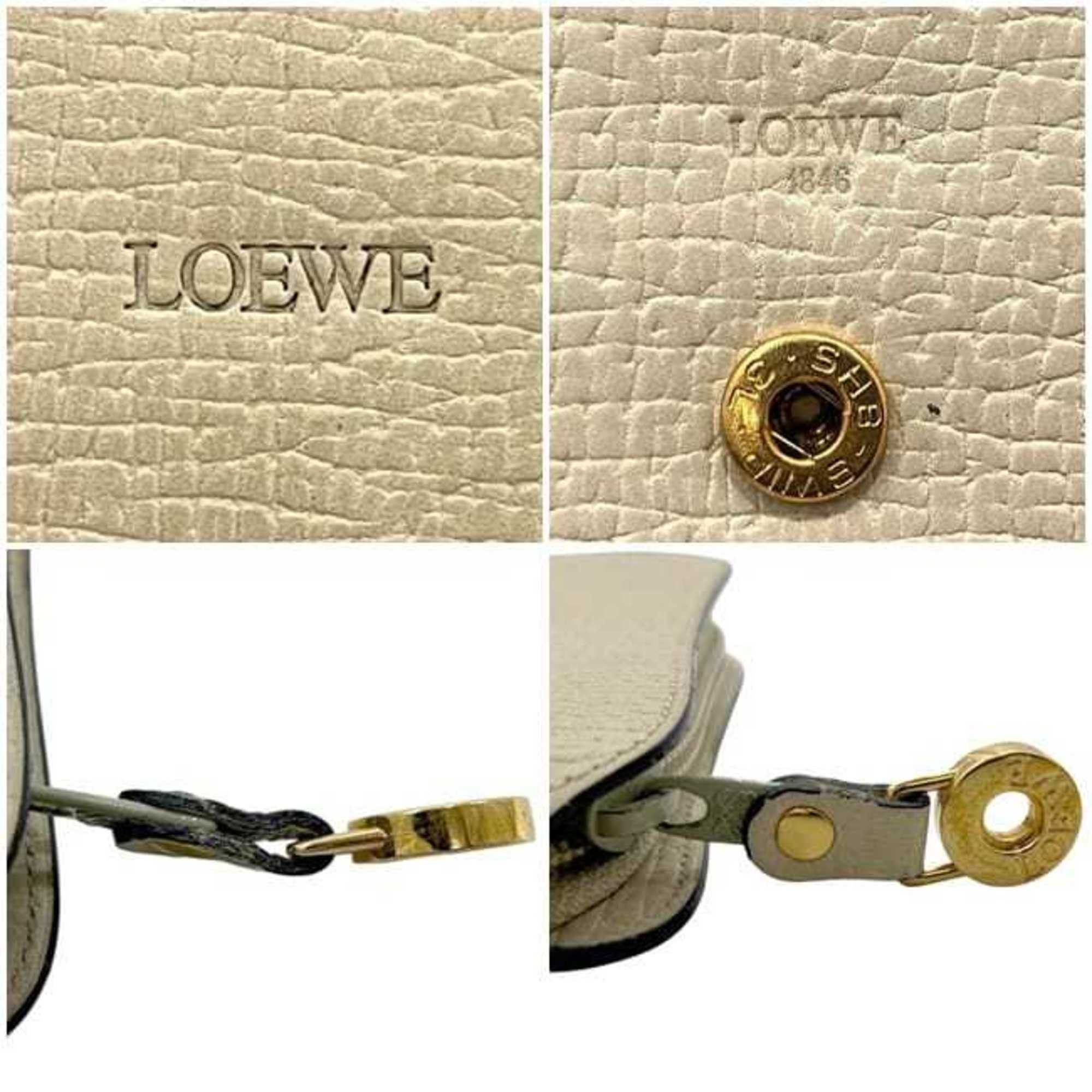 Loewe Loewe Round Organizer ec-24985 Beige Leather Travel Pouch, Pass Case, Card Holder, Wallet for Men and Women Size ONE SIZE - 7 Thumbnail