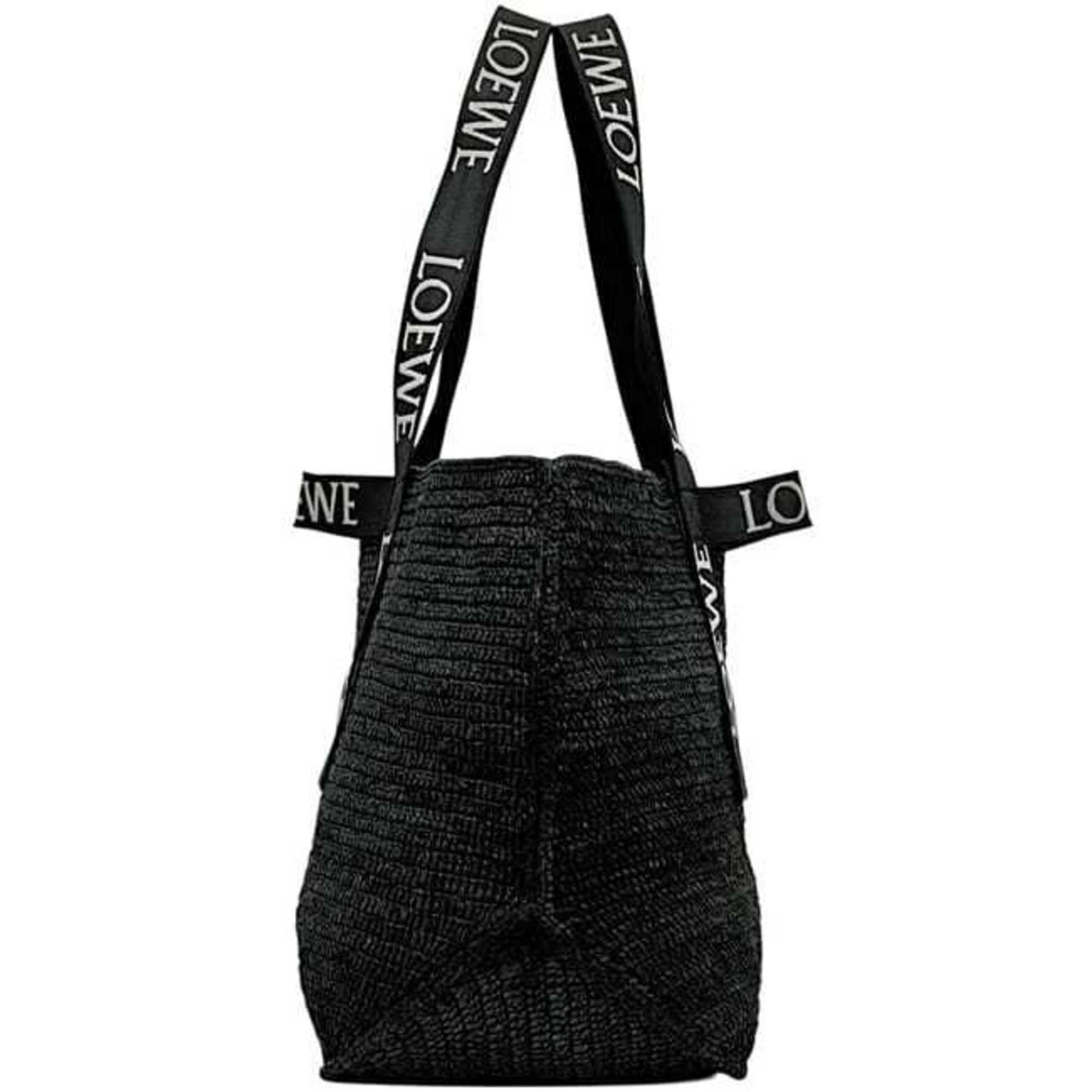 Loewe Loewe Fold Shopper Tote Bag ec-25026 Black B507X23X10 Raffia 032311 Strap Linen Men's Women's Summer Size ONE SIZE - 3 Thumbnail