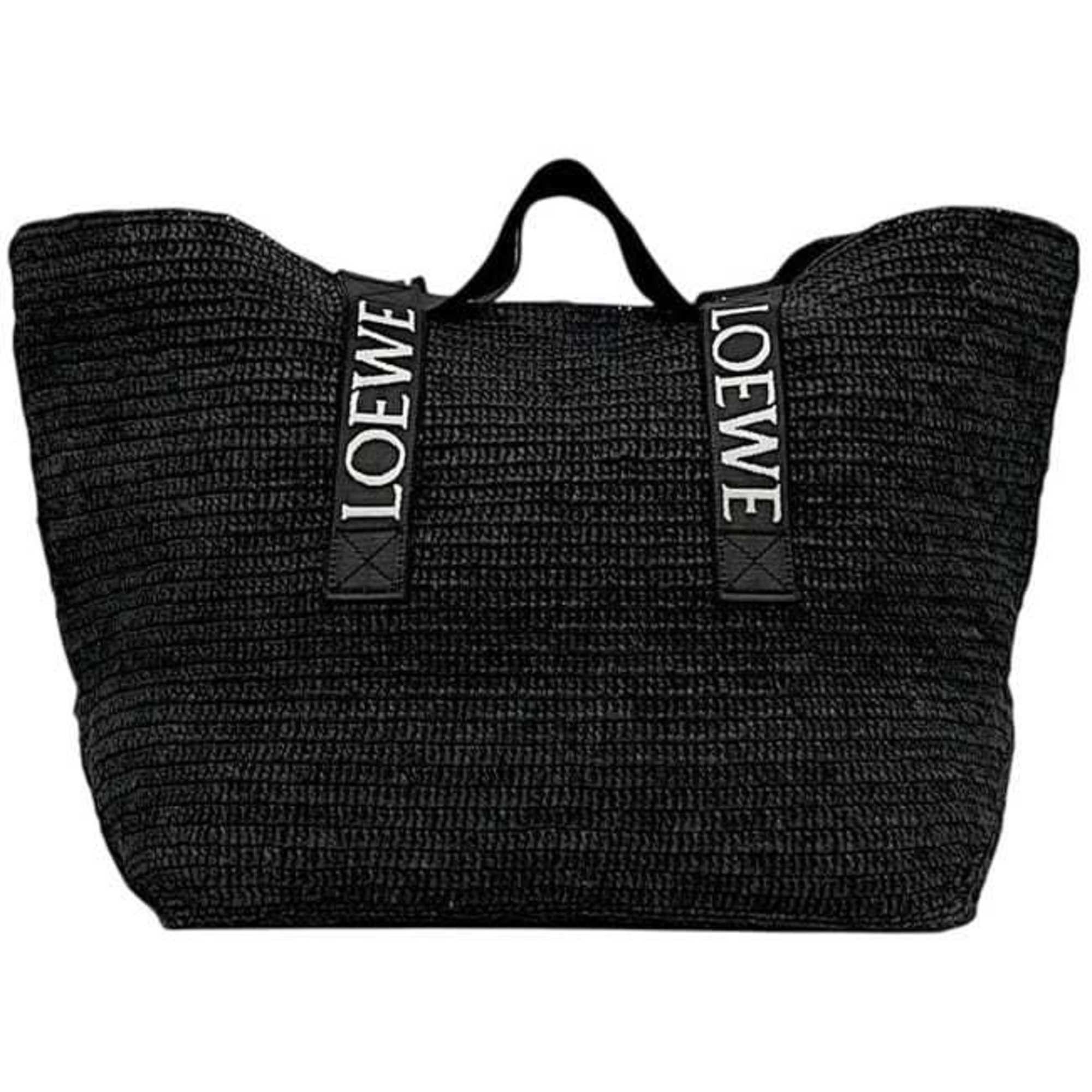 Loewe Loewe Fold Shopper Tote Bag ec-25026 Black B507X23X10 Raffia 032311 Strap Linen Men's Women's Summer Size ONE SIZE - 5 Thumbnail