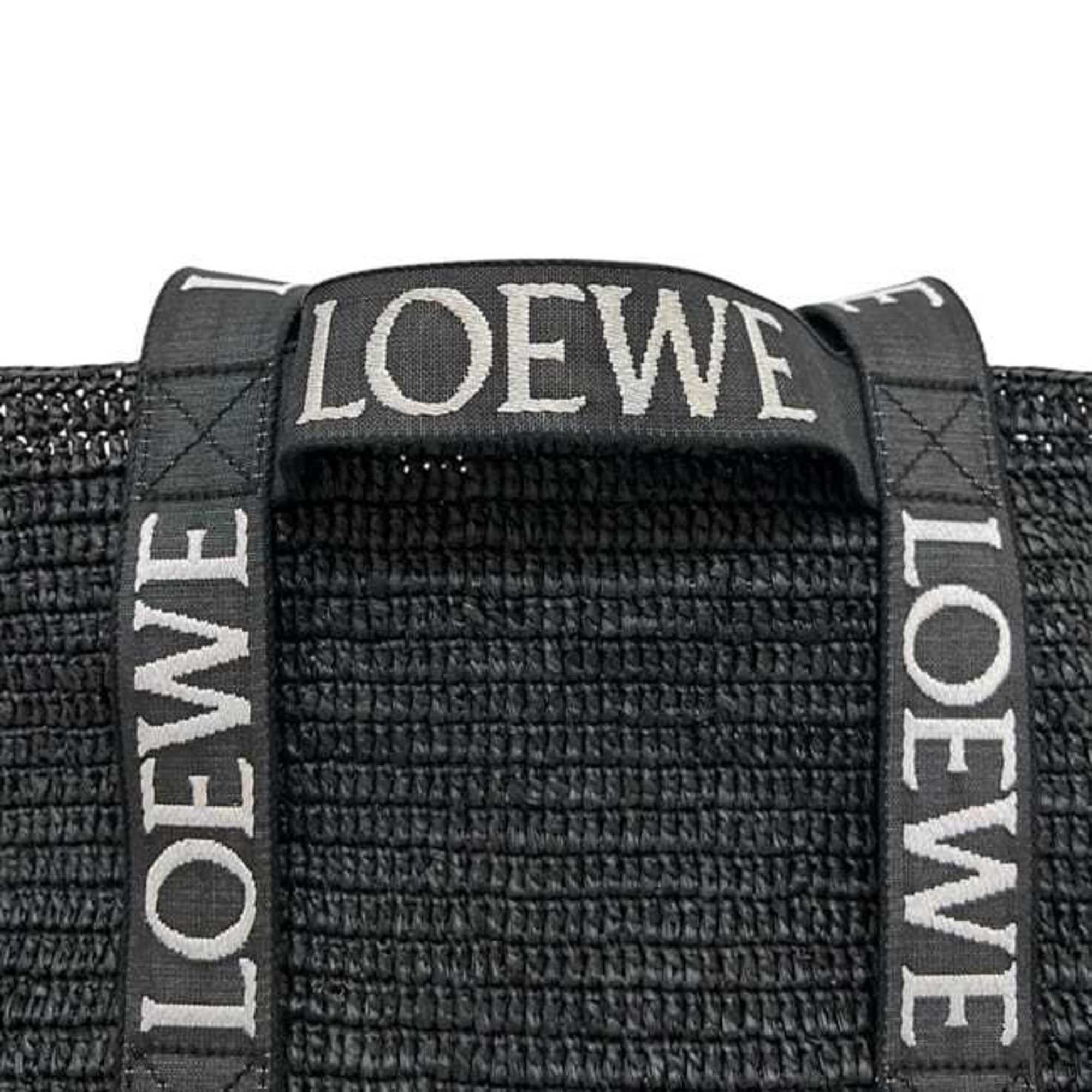 Loewe Loewe Fold Shopper Tote Bag ec-25026 Black B507X23X10 Raffia 032311 Strap Linen Men's Women's Summer Size ONE SIZE - 10 Thumbnail