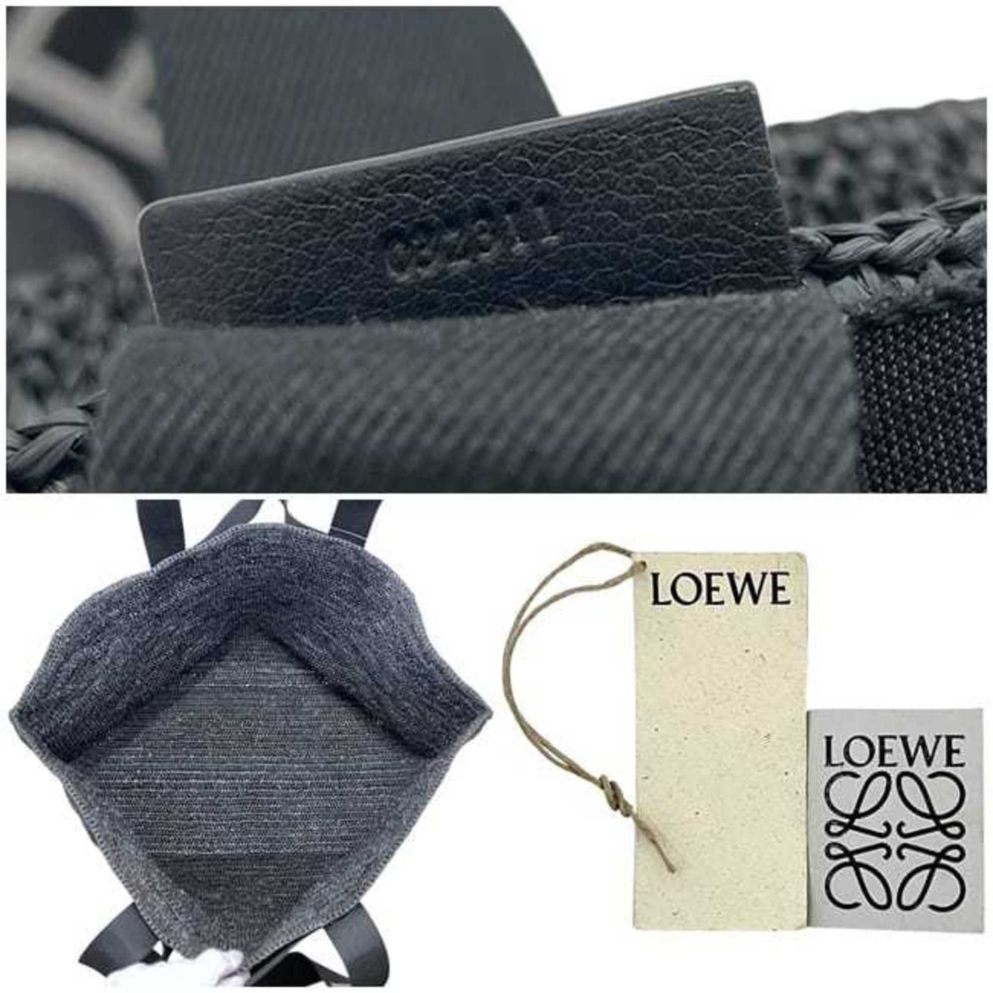 Loewe Loewe Fold Shopper Tote Bag ec-25026 Black B507X23X10 Raffia 032311 Strap Linen Men's Women's Summer Size ONE SIZE - 11 Thumbnail
