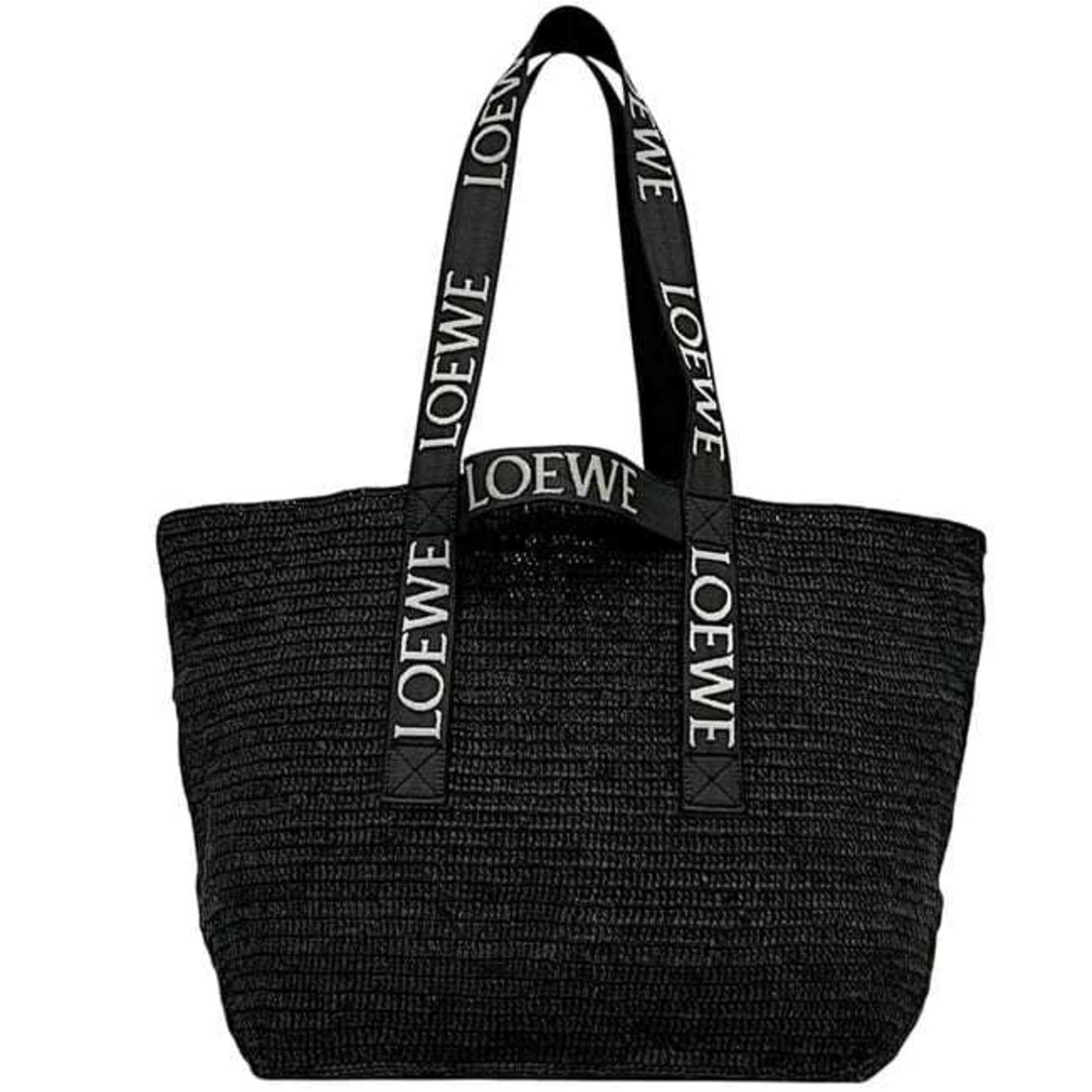 Loewe Loewe Fold Shopper Tote Bag ec-25026 Black B507X23X10 Raffia 032311 Strap Linen Men's Women's Summer Size ONE SIZE - 4 Thumbnail