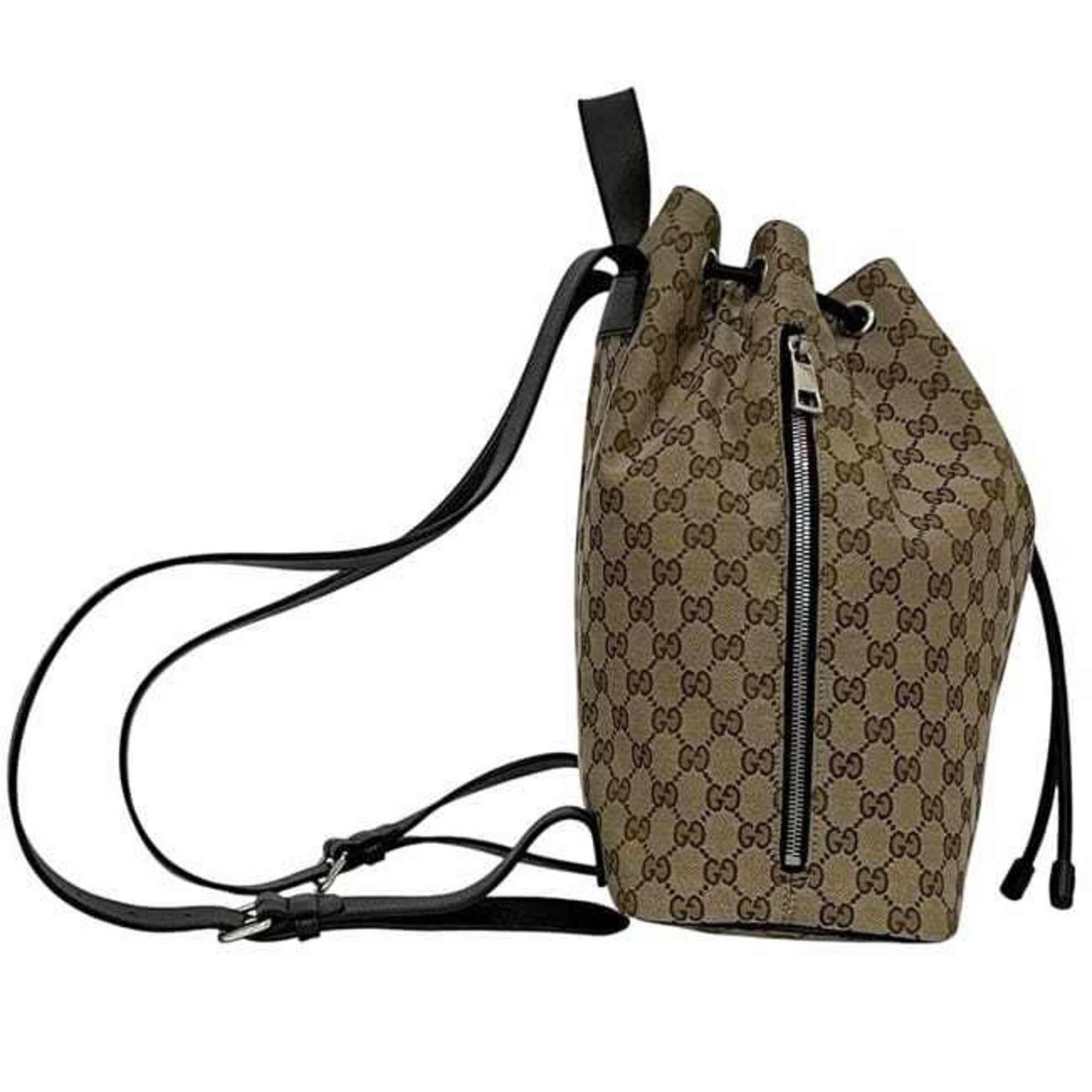 Gucci Gucci Backpack ec-24990 Beige Brown GG Canvas 449175 Leather 527066 GUCCI Rucksack Bag Men's Women's Size ONE SIZE - 3 Thumbnail