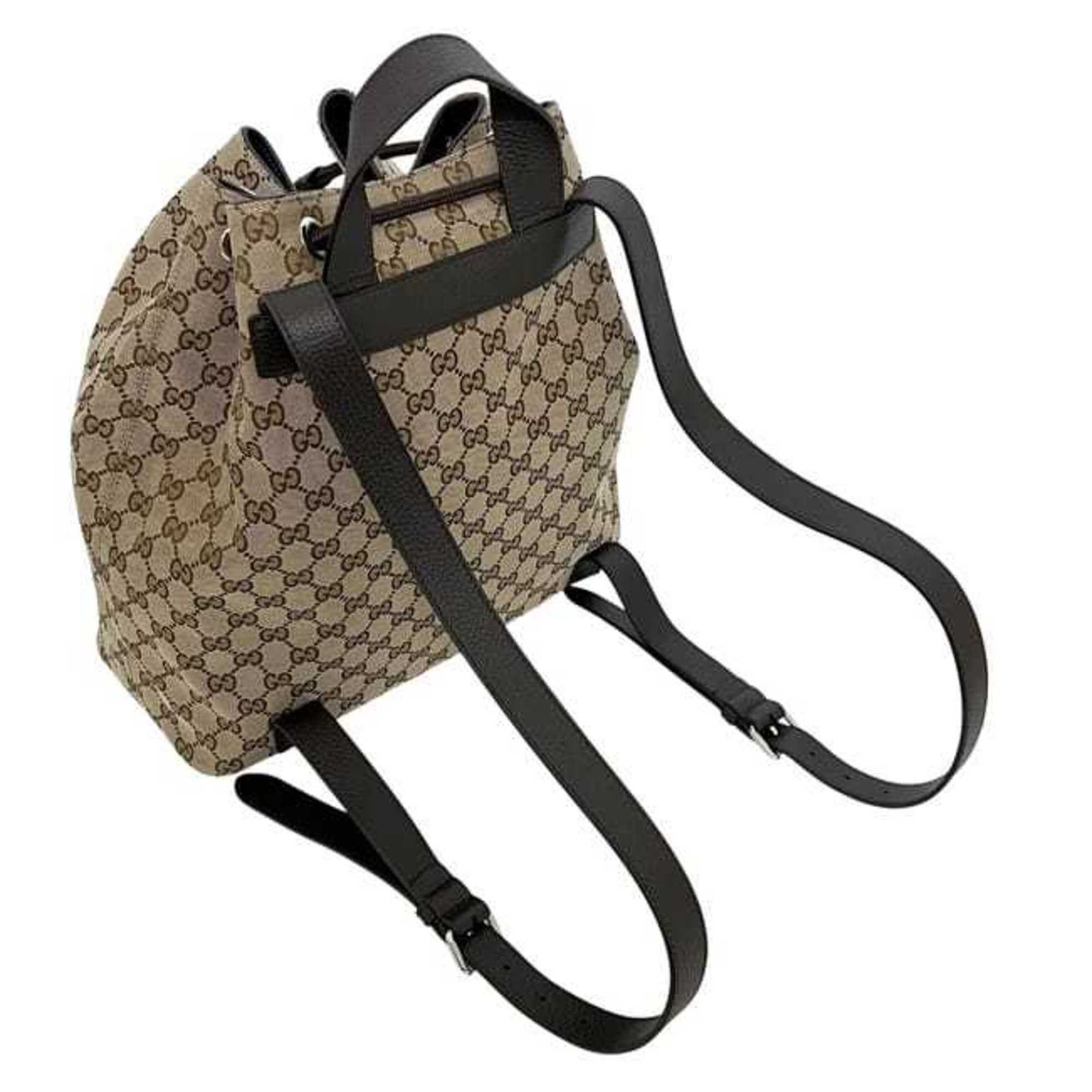 Gucci Gucci Backpack ec-24990 Beige Brown GG Canvas 449175 Leather 527066 GUCCI Rucksack Bag Men's Women's Size ONE SIZE - 6 Thumbnail