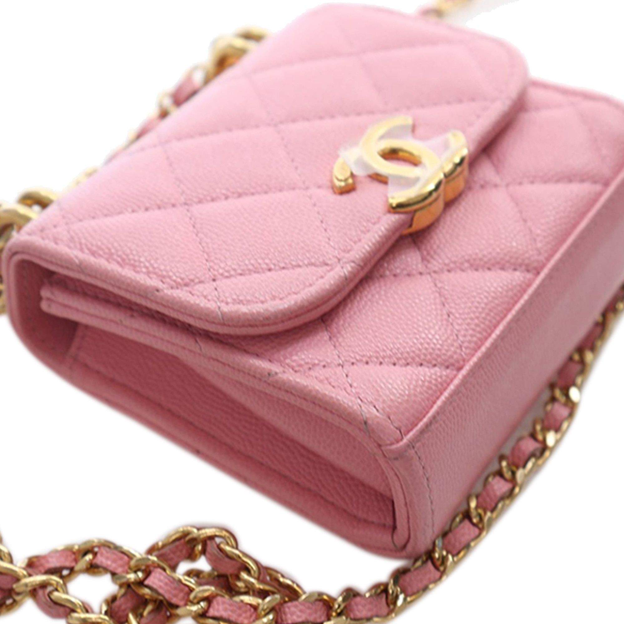 Chanel Chanel Mini CC Quilted Caviar Top Handle Clutch with Chain Size ONE SIZE - 7 Thumbnail