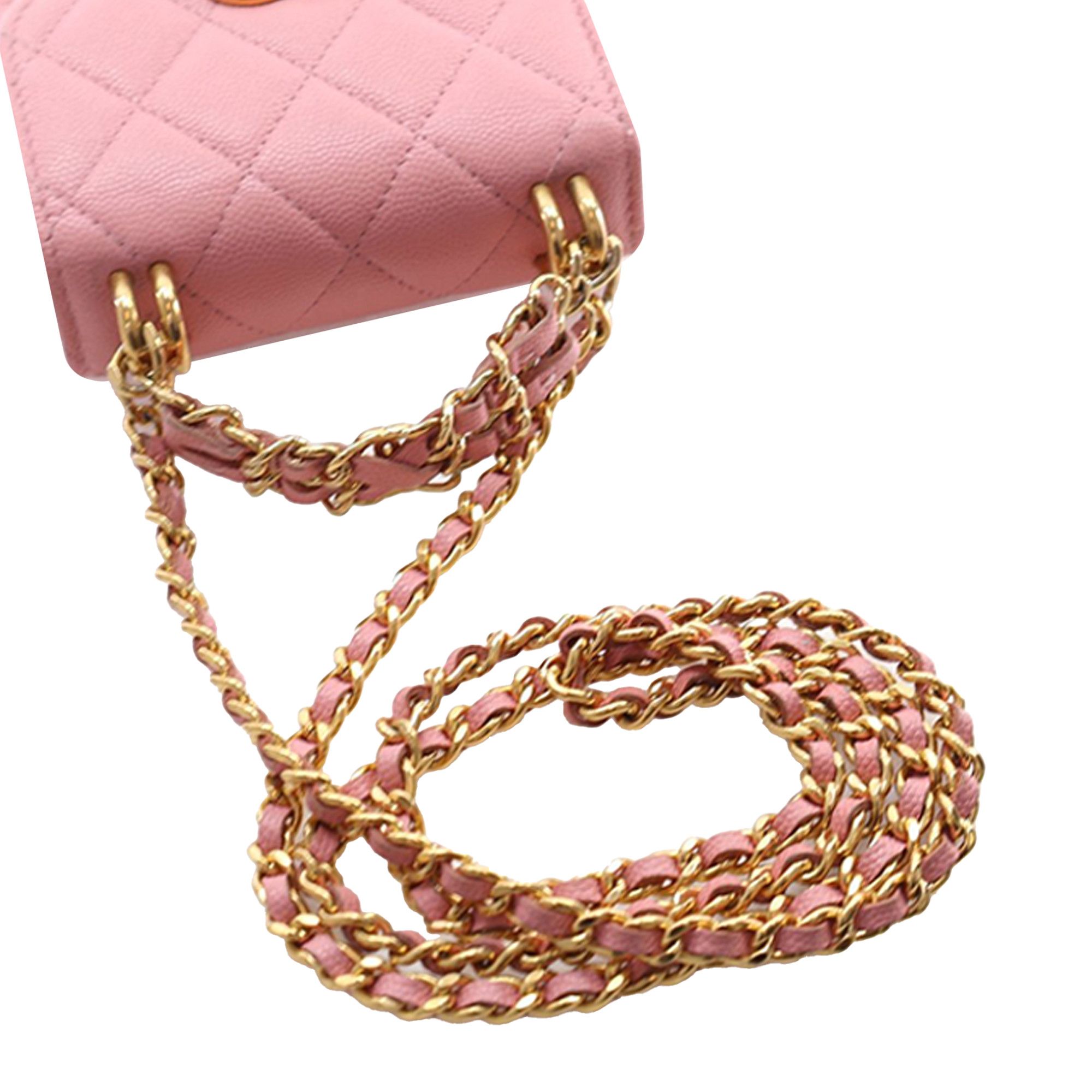Chanel Chanel Mini CC Quilted Caviar Top Handle Clutch with Chain Size ONE SIZE - 13 Thumbnail
