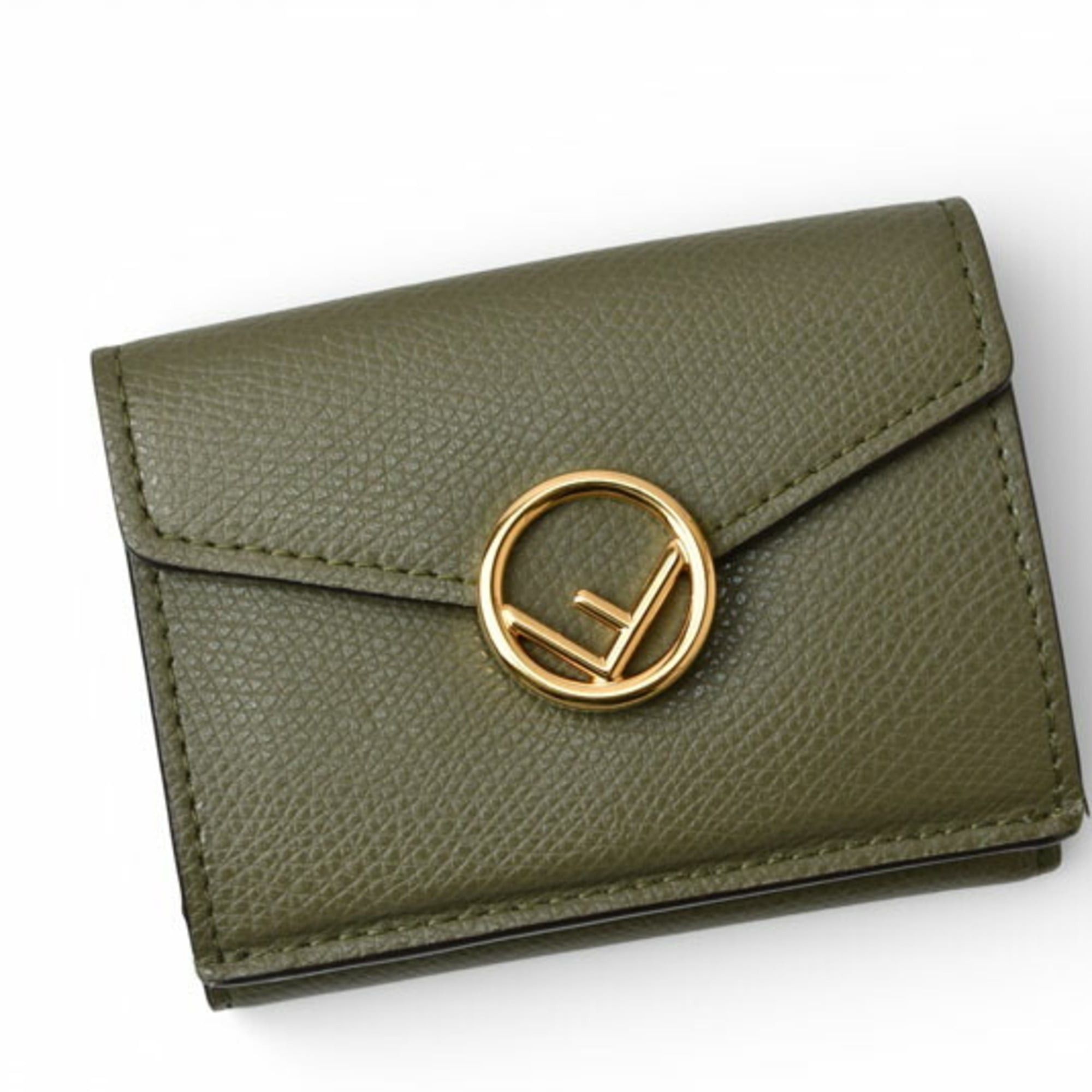 Fendi Fendi Mini Trifold Wallet, F IS FENDI 8M0395 ASPARAGO Khaki Size ONE SIZE - 3 Thumbnail