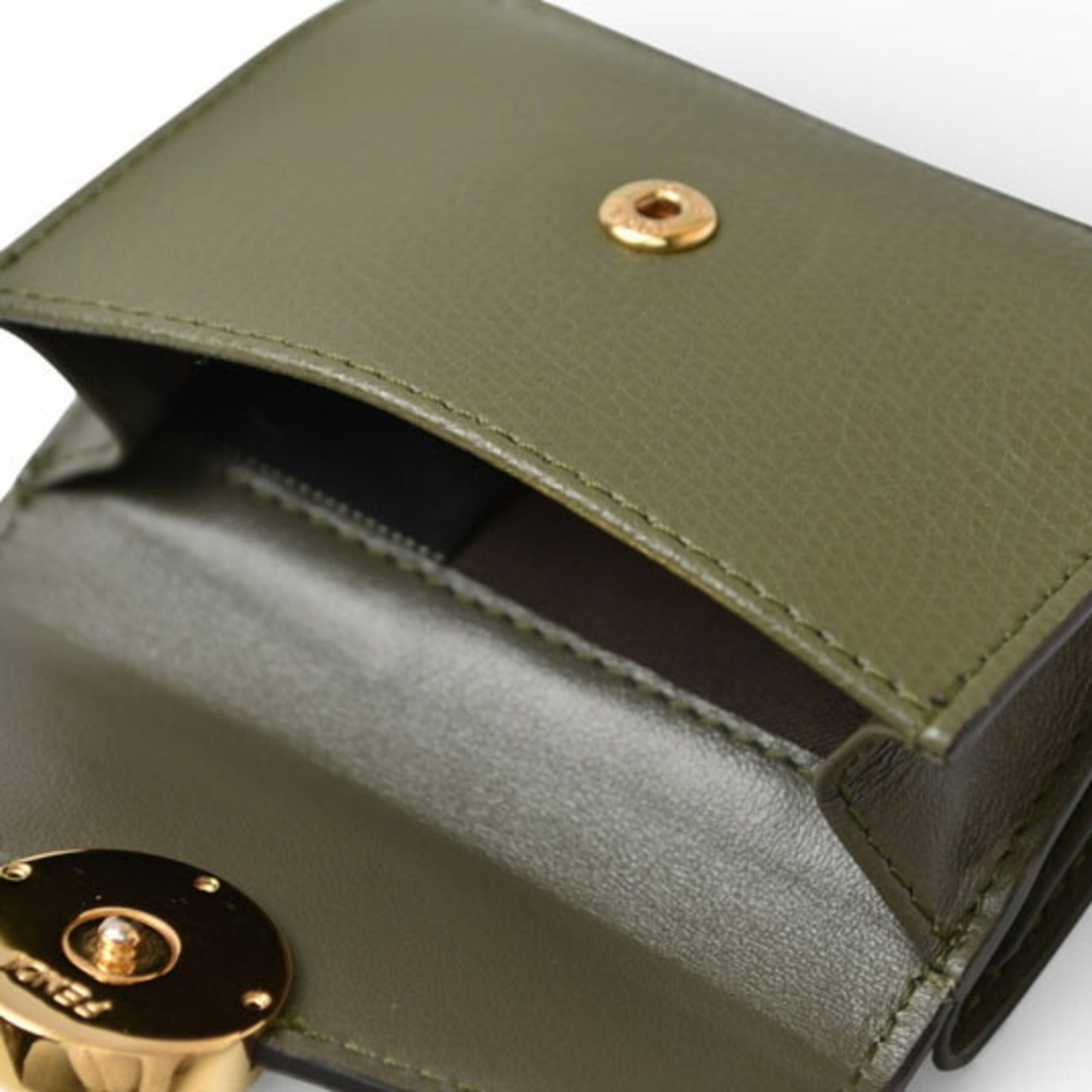 Fendi Fendi Mini Trifold Wallet, F IS FENDI 8M0395 ASPARAGO Khaki Size ONE SIZE - 9 Thumbnail