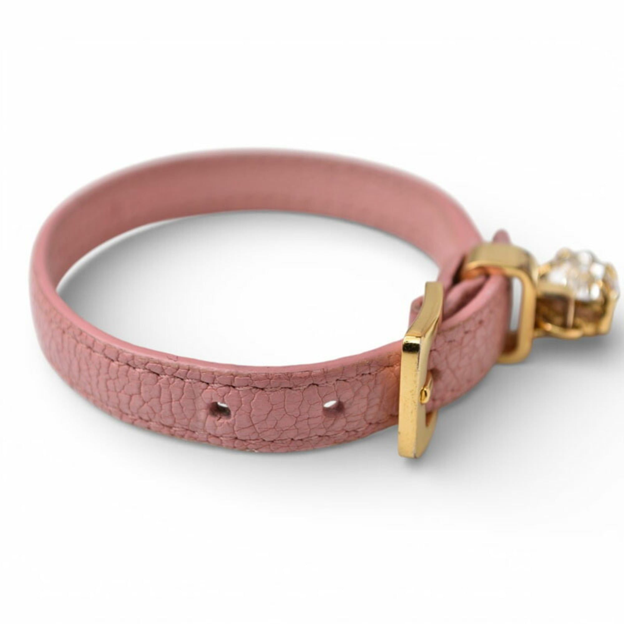 Miu Miu Miu Miu Miu Madras bracelet and bangle with heart crystal rhinestones in pink Size ONE SIZE - 6 Thumbnail