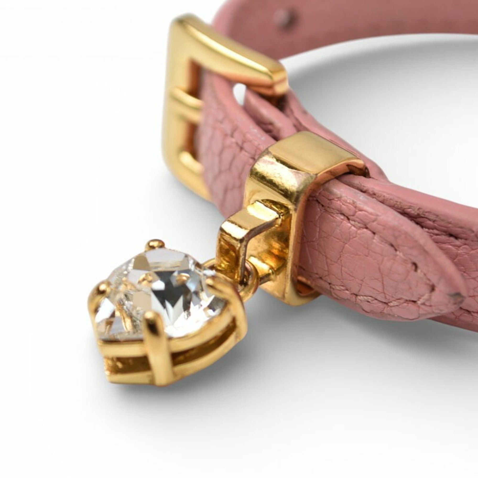 Miu Miu Miu Miu Miu Madras bracelet and bangle with heart crystal rhinestones in pink Size ONE SIZE - 4 Thumbnail
