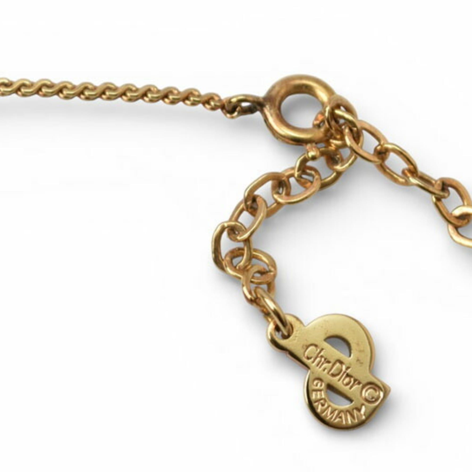Dior Christian Dior necklace pendant with heart motif and rhinestones in gold Size ONE SIZE - 5 Thumbnail