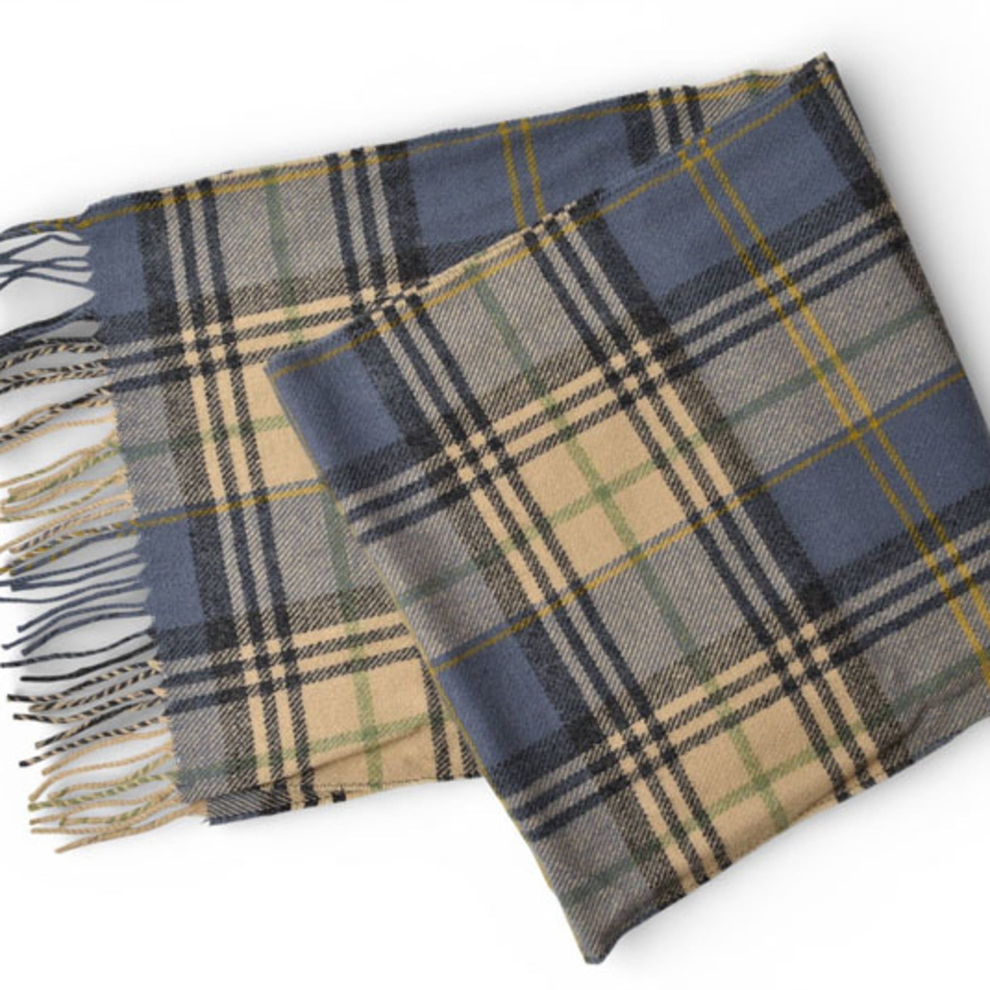Dior Christian Dior Winter Scarf, 100% Wool, Check Pattern, Beige, Blue Size ONE SIZE - 3 Thumbnail