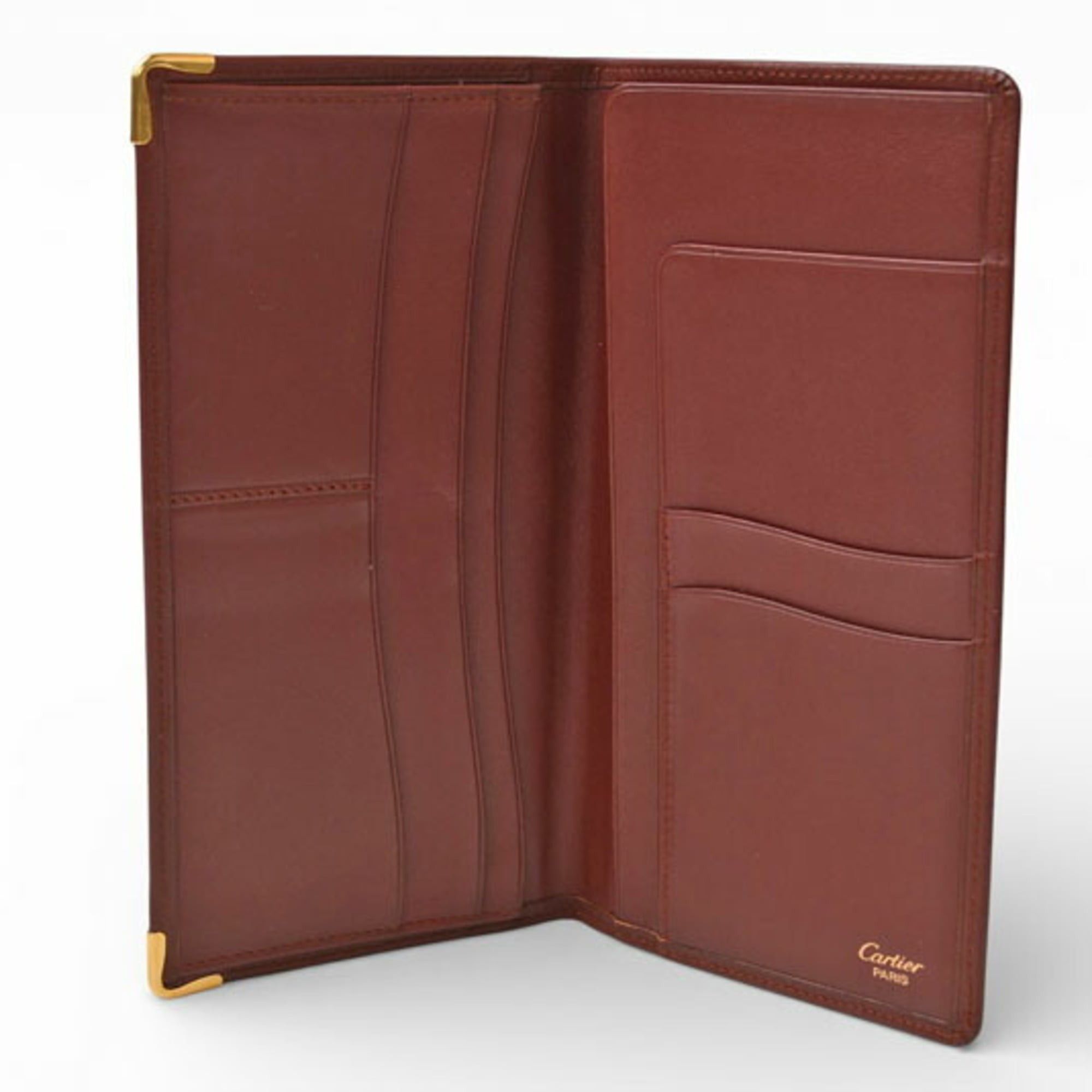 Cartier Cartier Men's Wallet, Long Leather Billfold, Must de Cartier, Bordeaux Size ONE SIZE - 8 Thumbnail