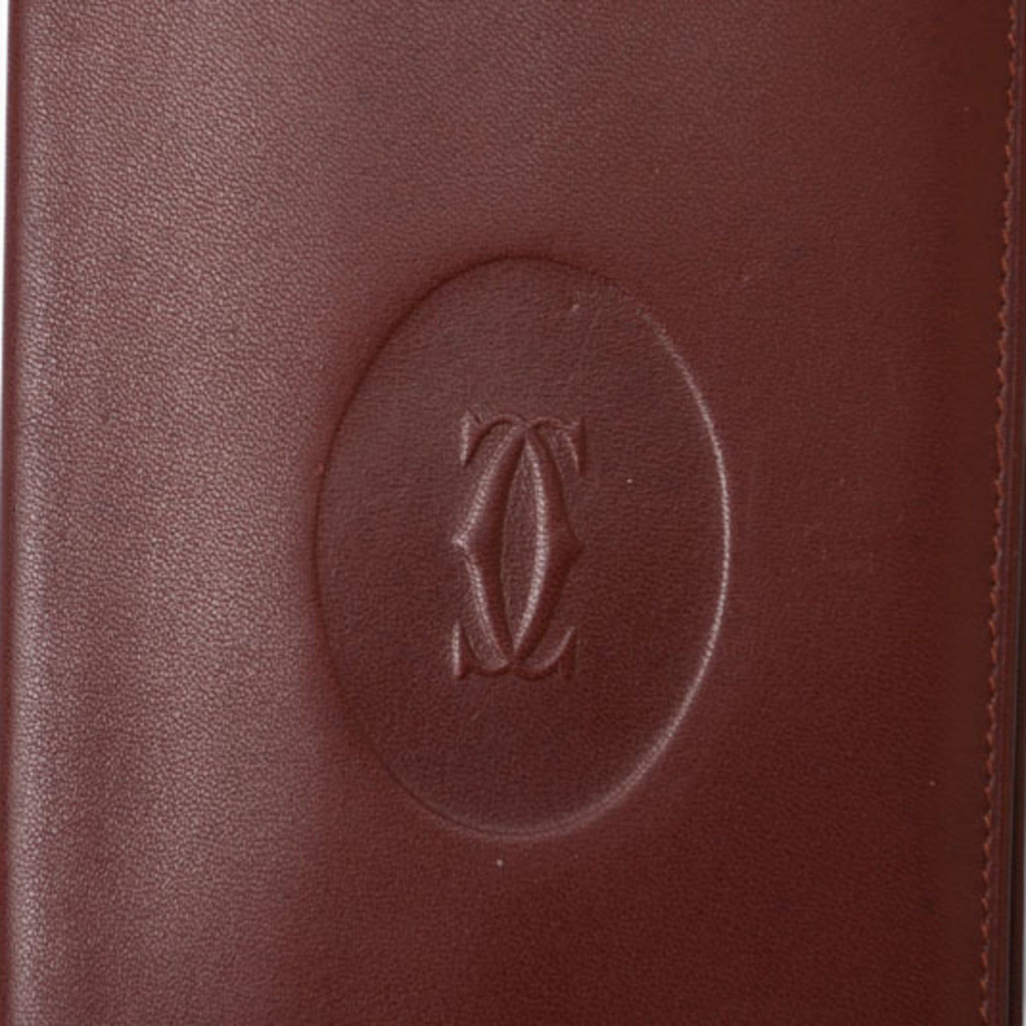 Cartier Cartier Men's Wallet, Long Leather Billfold, Must de Cartier, Bordeaux Size ONE SIZE - 5 Thumbnail
