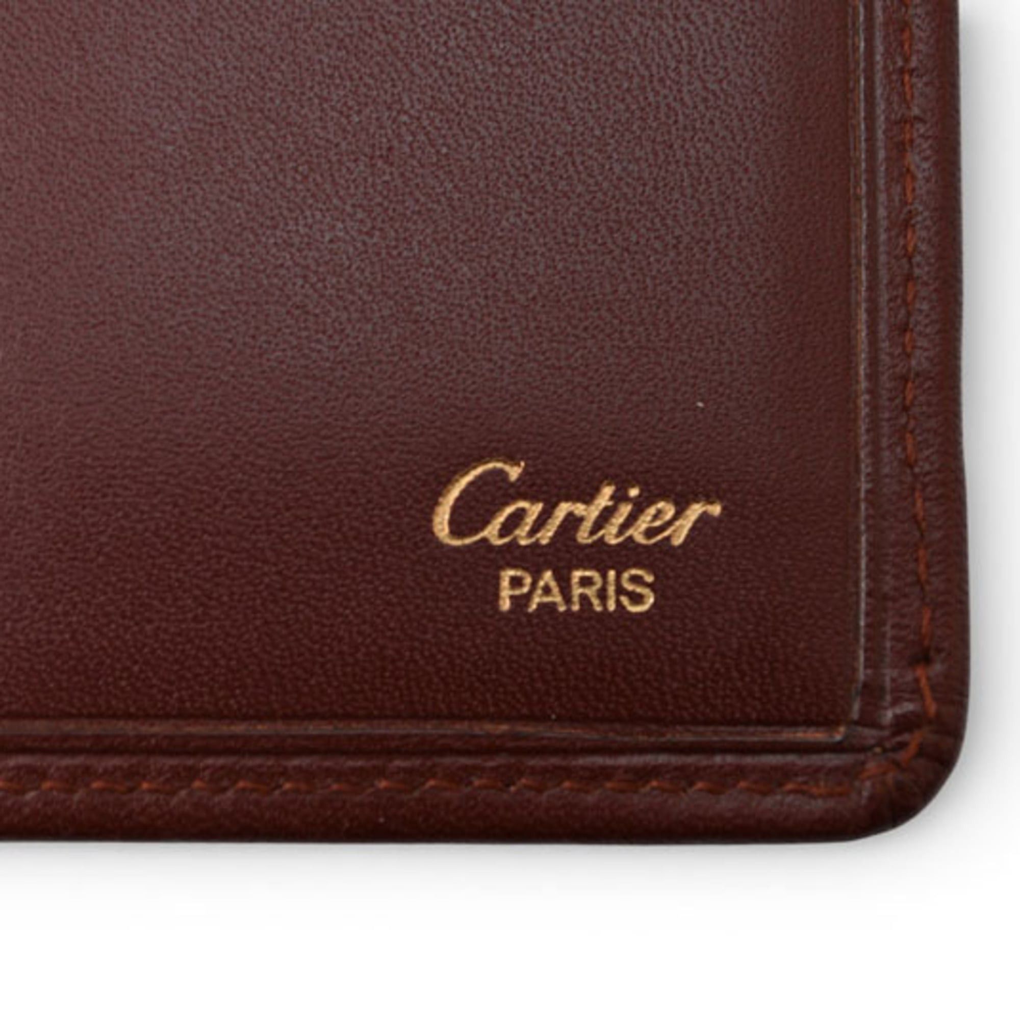 Cartier Cartier Men's Wallet, Long Leather Billfold, Must de Cartier, Bordeaux Size ONE SIZE - 9 Thumbnail