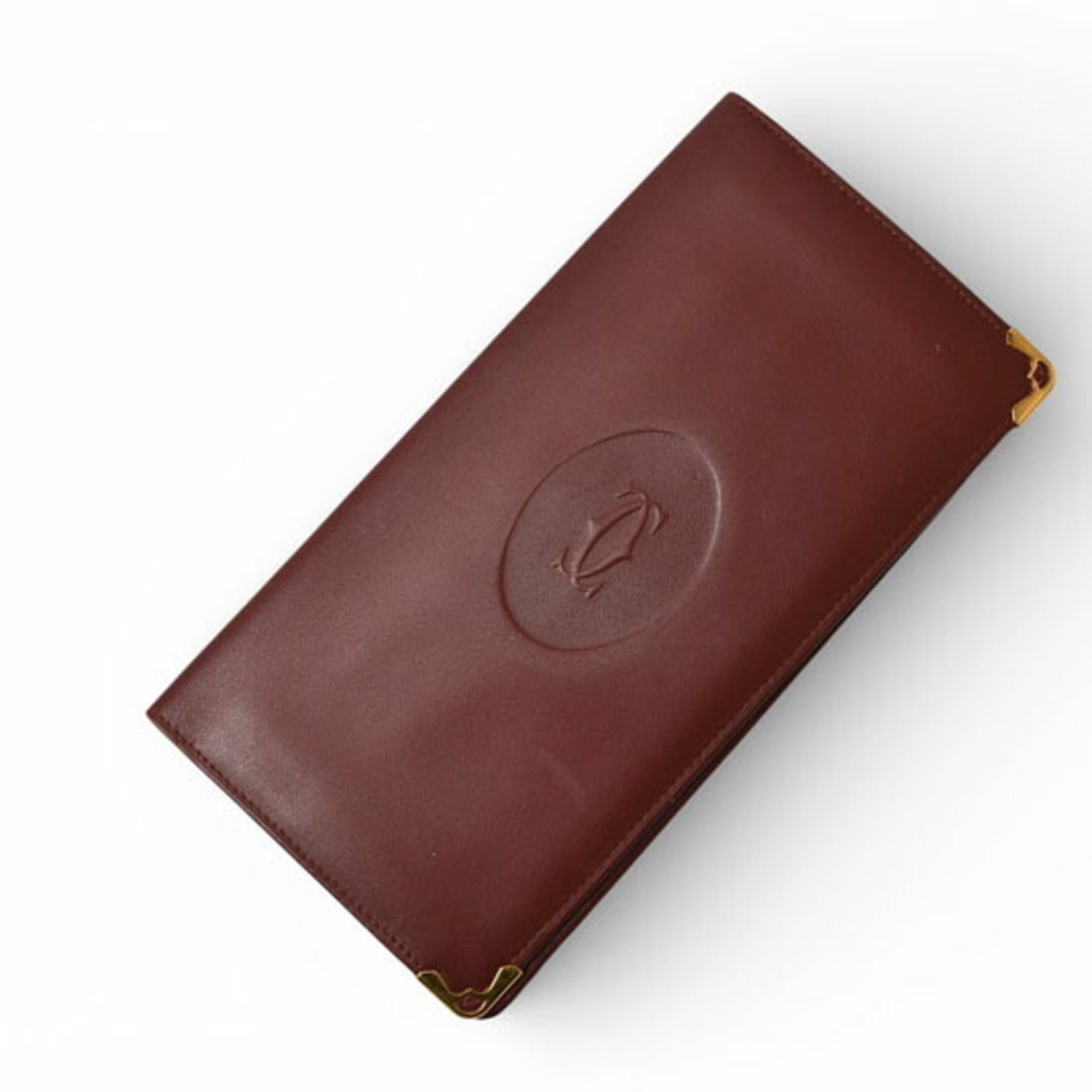 Cartier Cartier Men's Wallet, Long Leather Billfold, Must de Cartier, Bordeaux Size ONE SIZE - 3 Thumbnail