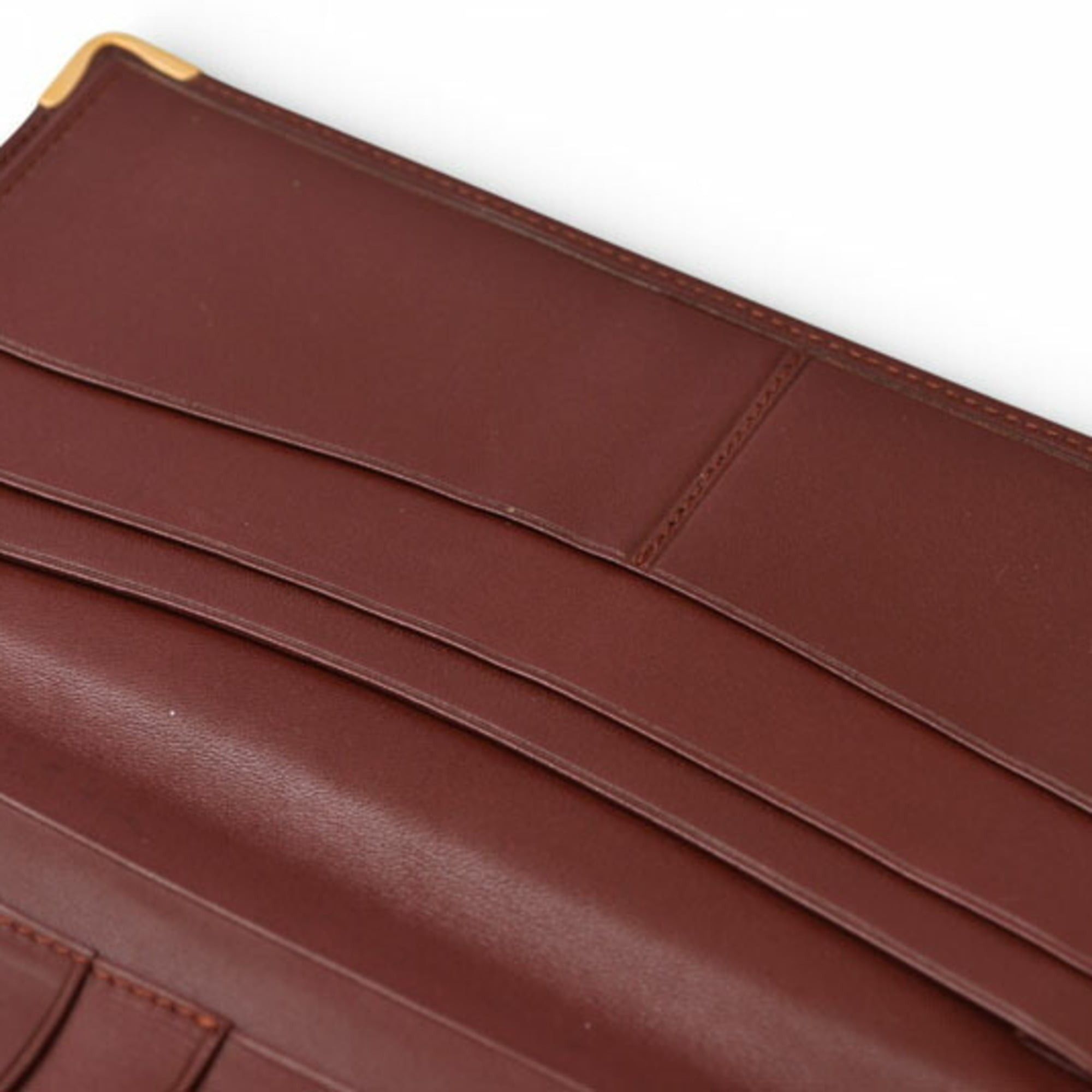 Cartier Cartier Men's Wallet, Long Leather Billfold, Must de Cartier, Bordeaux Size ONE SIZE - 11 Thumbnail