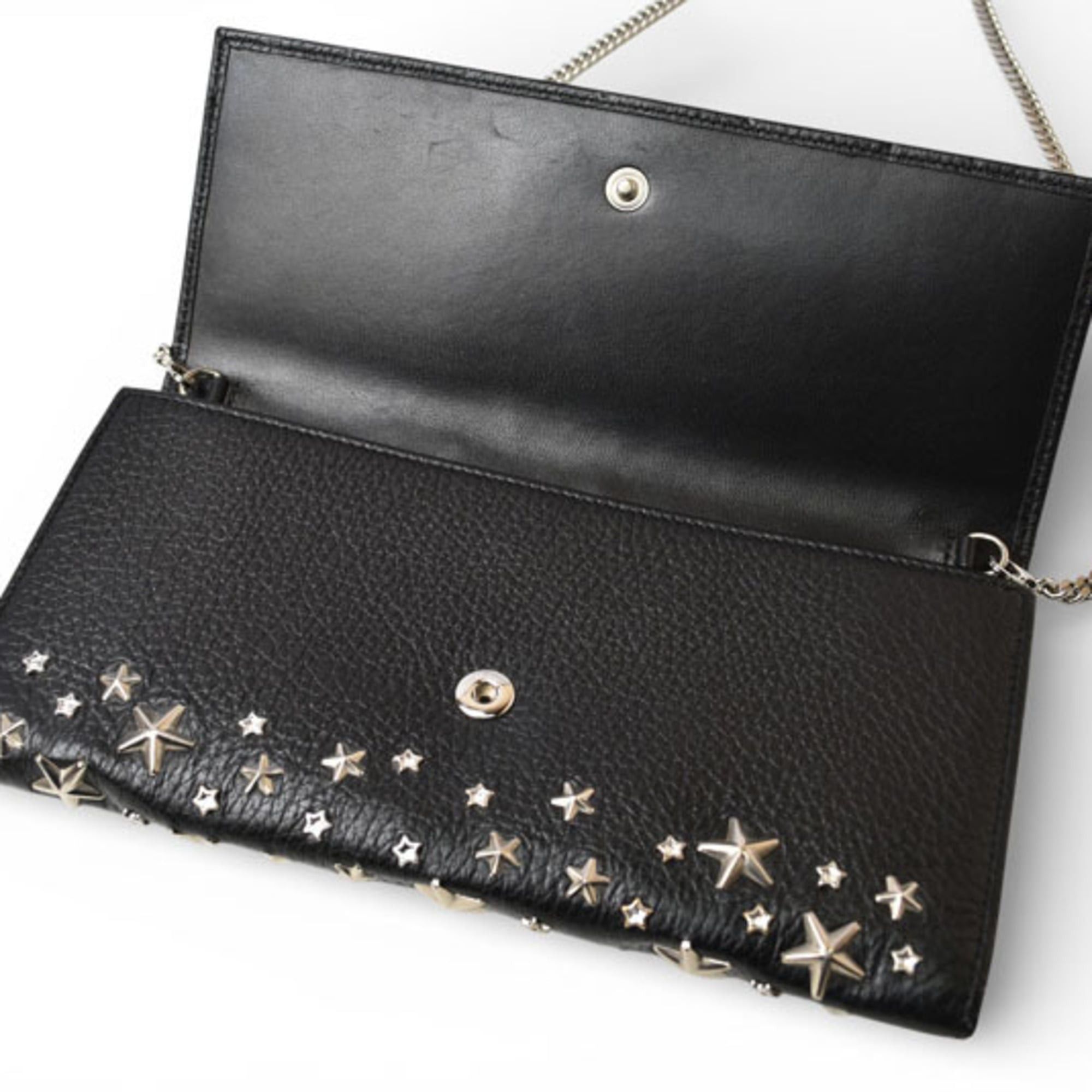 Jimmy Choo Jimmy Choo chain wallet, long shoulder bag, JIMMY CHOO star studs, rhinestones, black Size ONE SIZE - 4 Thumbnail