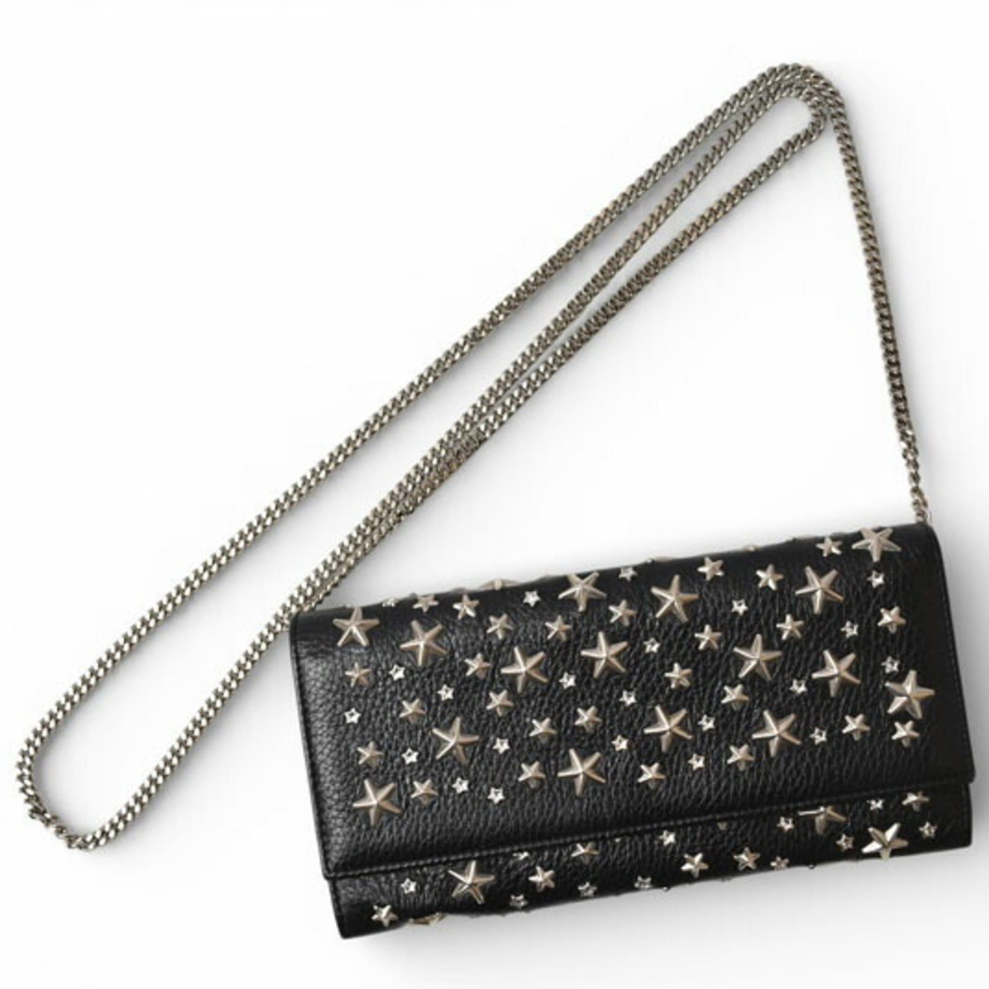 Jimmy Choo Jimmy Choo chain wallet, long shoulder bag, JIMMY CHOO star studs, rhinestones, black Size ONE SIZE - 3 Thumbnail