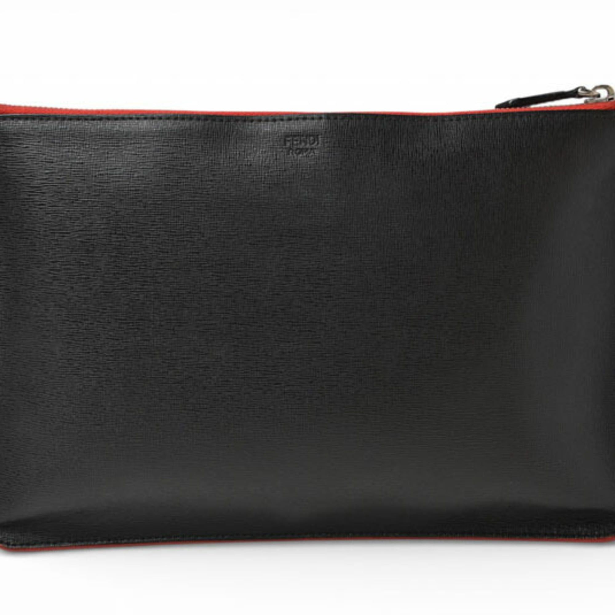 Fendi Fendi Clutch Bag/Second Bag FENDI BUGS Bugs Eye Monster Flat Pouch 7N0078 5WF Red/Black Size ONE SIZE - 5 Thumbnail