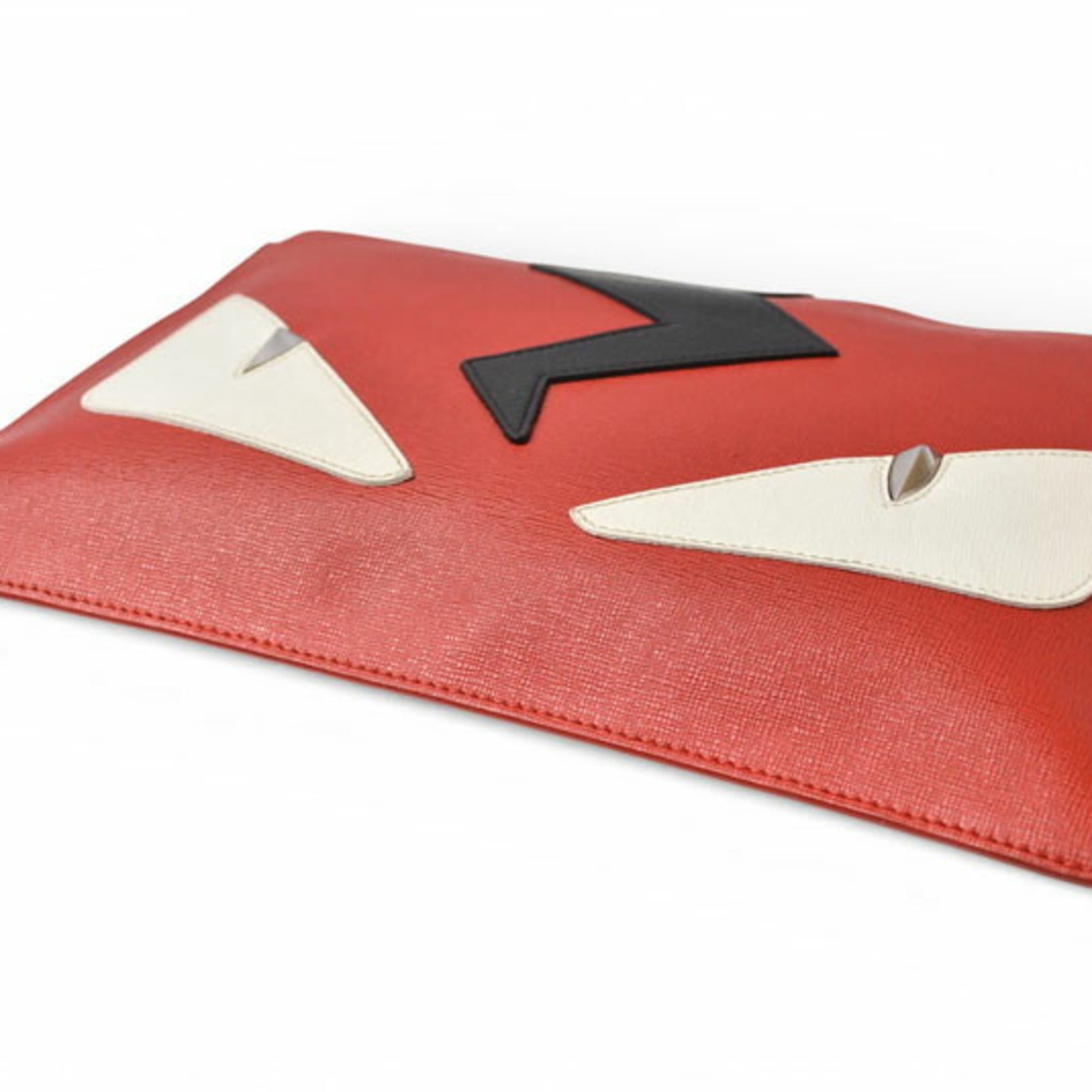 Fendi Fendi Clutch Bag/Second Bag FENDI BUGS Bugs Eye Monster Flat Pouch 7N0078 5WF Red/Black Size ONE SIZE - 3 Thumbnail