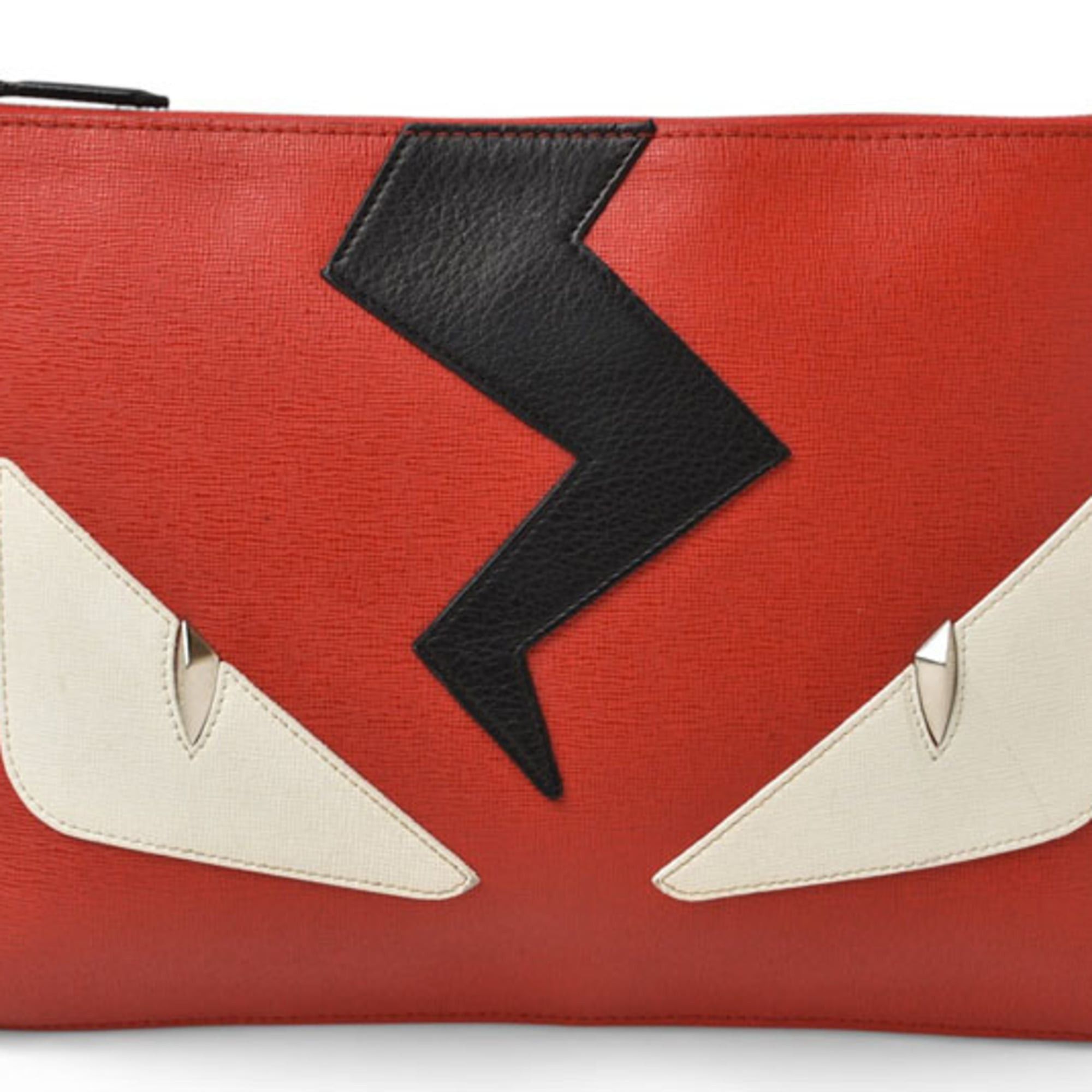 Fendi Fendi Clutch Bag/Second Bag FENDI BUGS Bugs Eye Monster Flat Pouch 7N0078 5WF Red/Black Size ONE SIZE - 2 Thumbnail