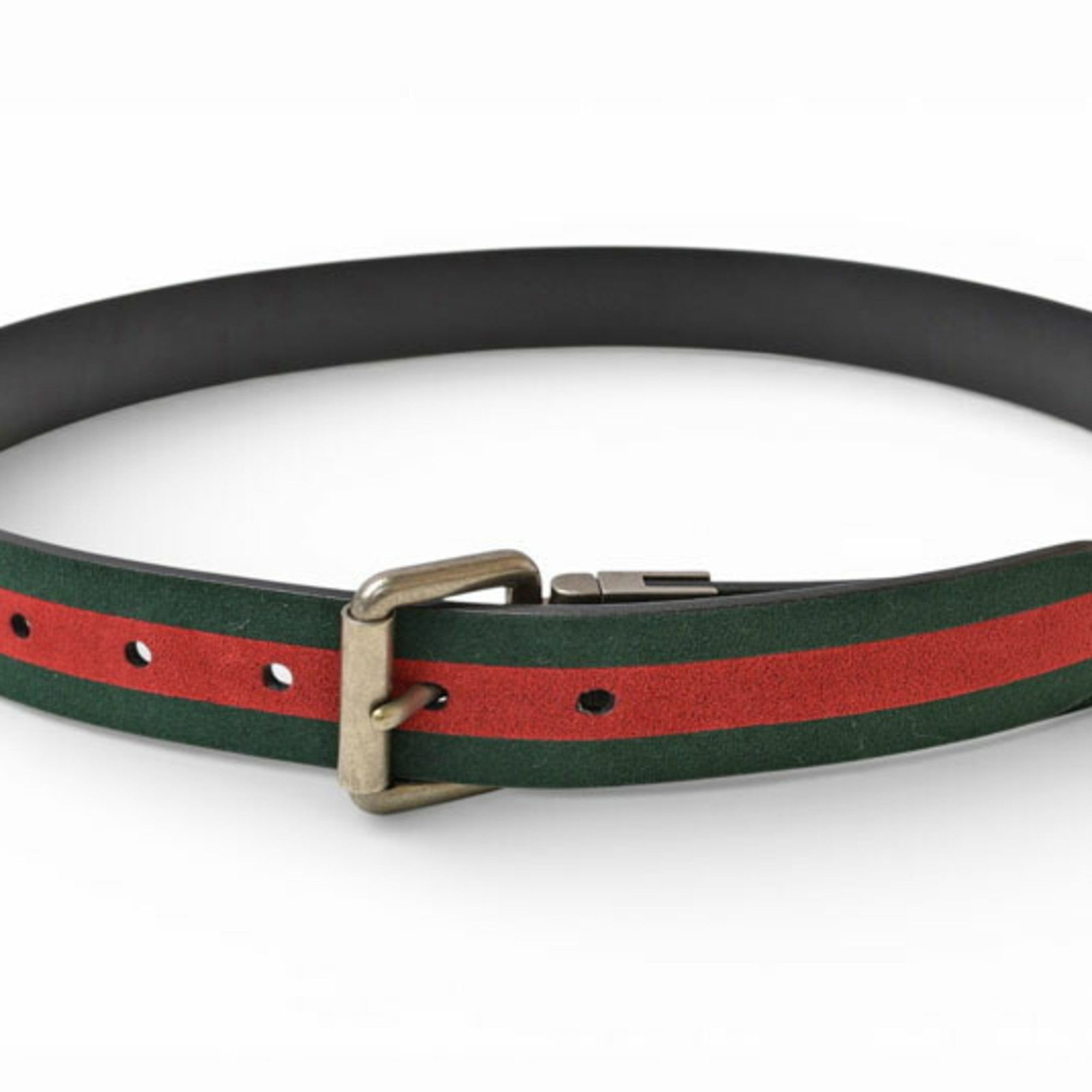 Gucci Gucci reversible belt, size 85, leather, GUCCI Sherry line, black, green, red Size ONE SIZE - 7 Thumbnail