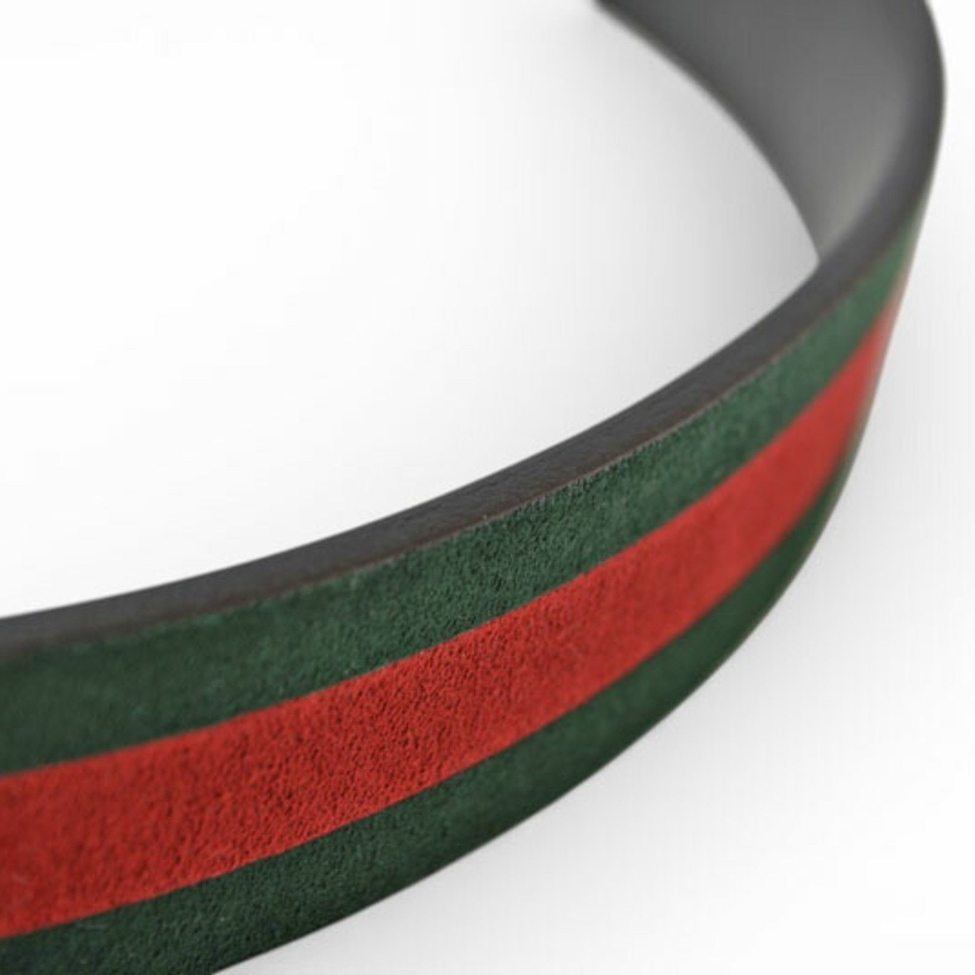 Gucci Gucci reversible belt, size 85, leather, GUCCI Sherry line, black, green, red Size ONE SIZE - 8 Thumbnail