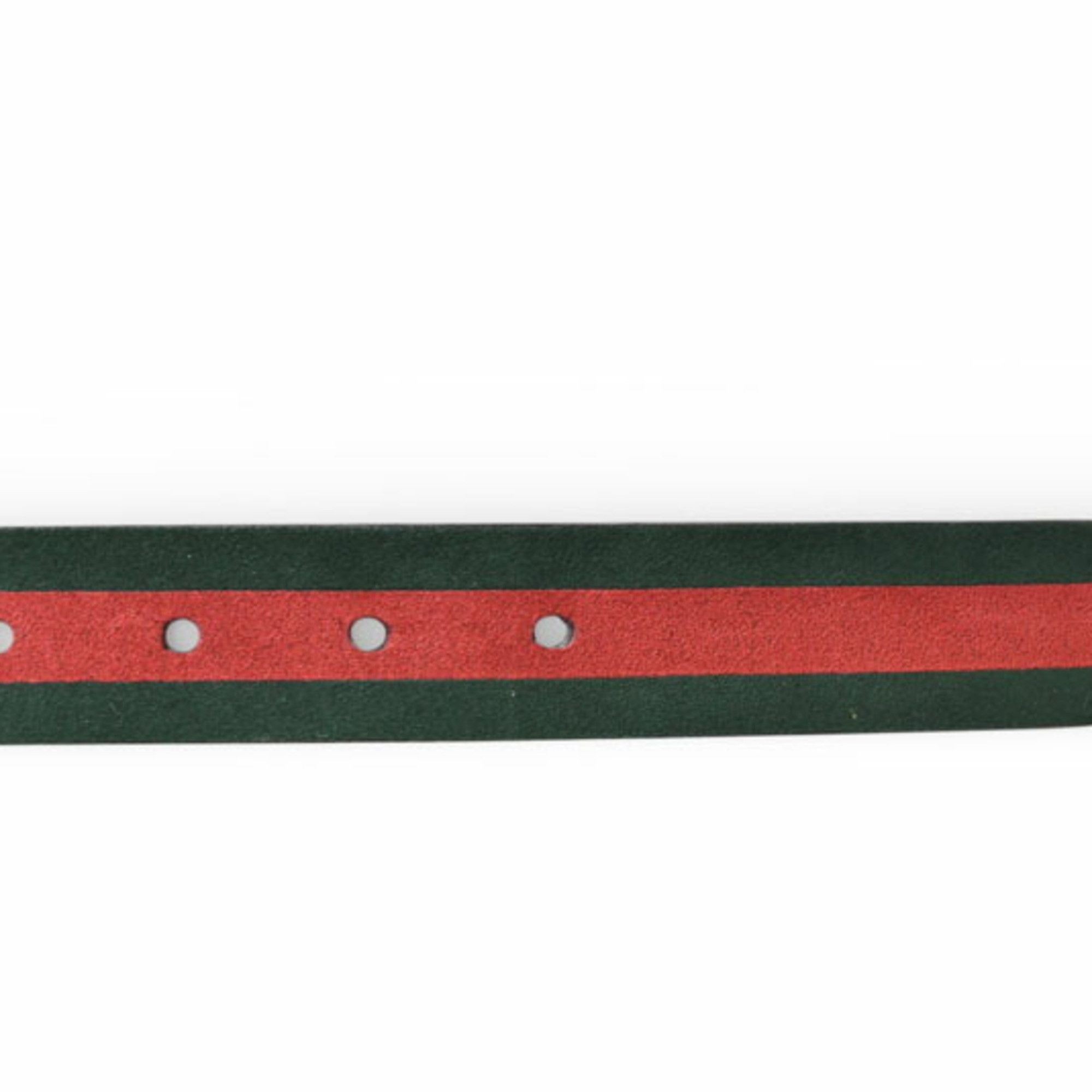 Gucci Gucci reversible belt, size 85, leather, GUCCI Sherry line, black, green, red Size ONE SIZE - 5 Thumbnail