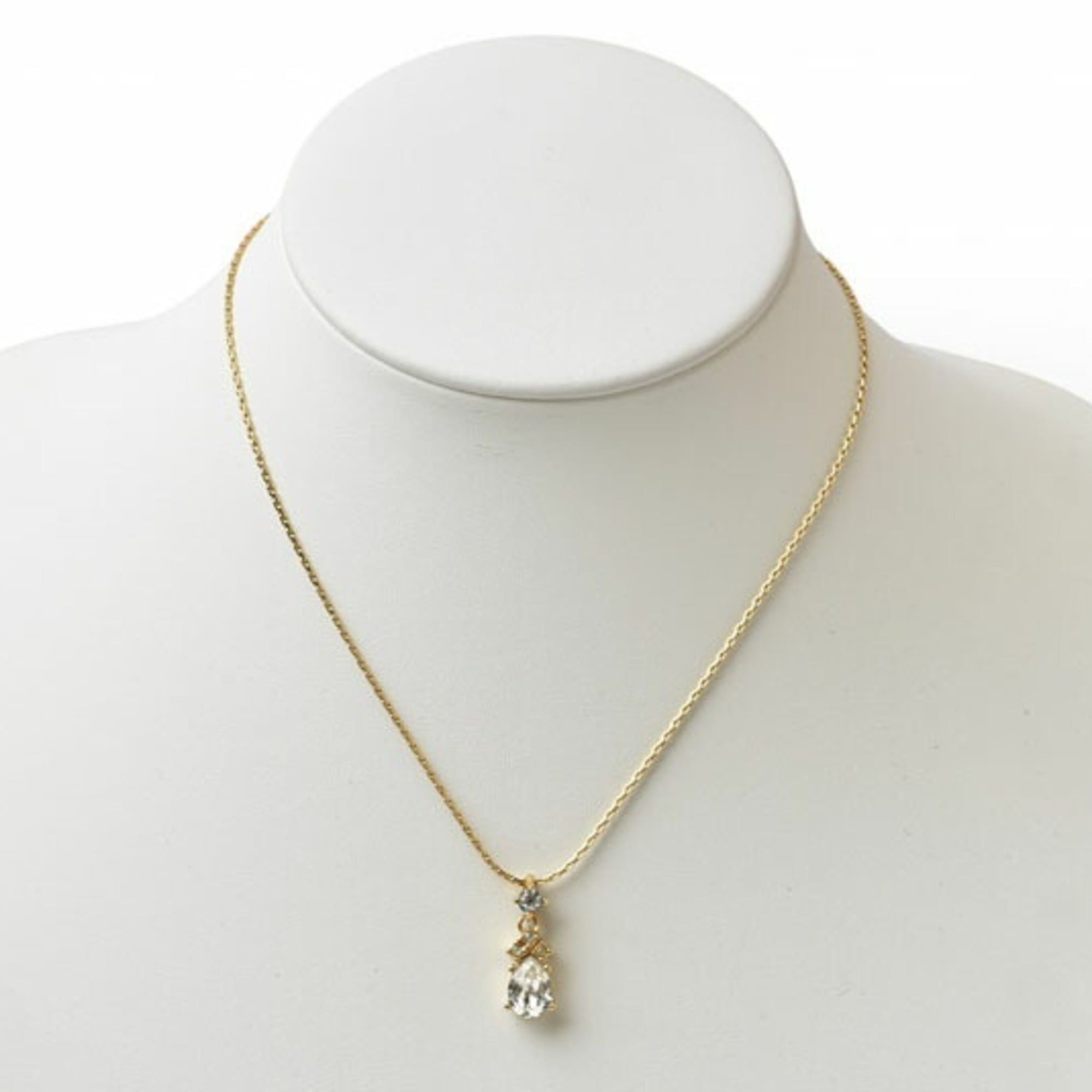 Dior Christian Dior teardrop rhinestone necklace in gold Size ONE SIZE - 7 Thumbnail