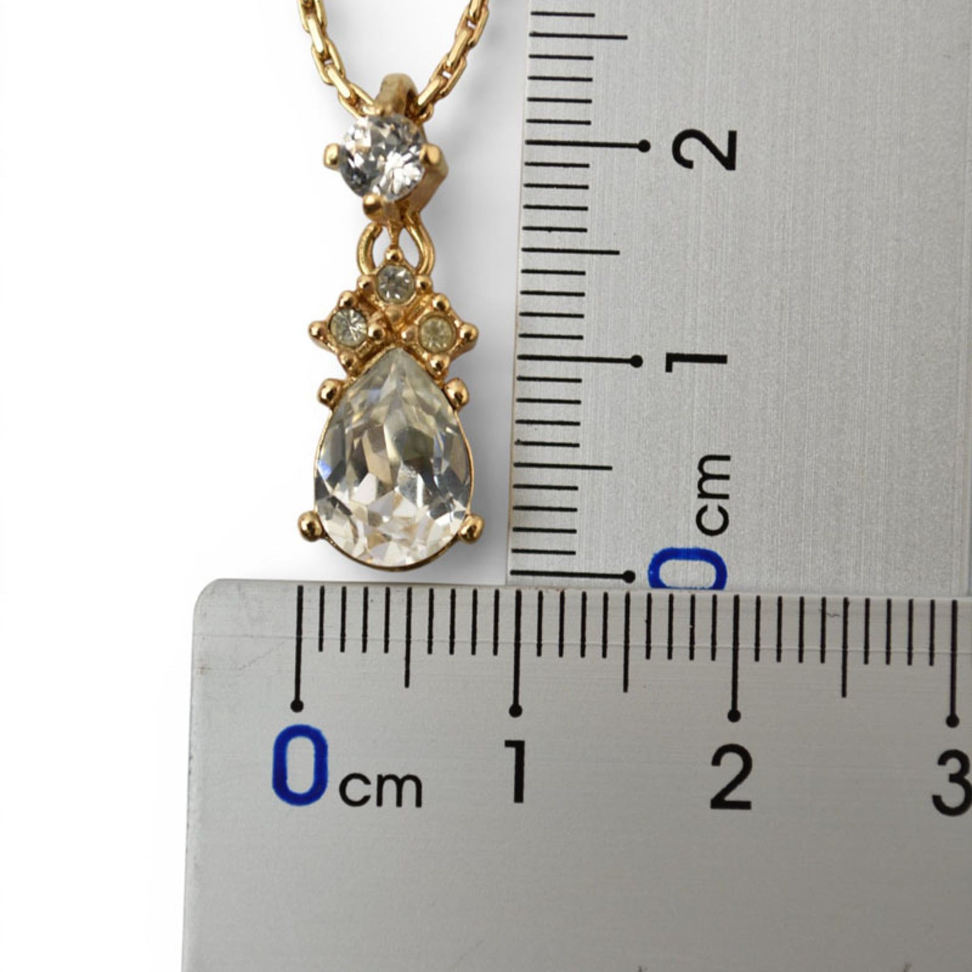 Dior Christian Dior teardrop rhinestone necklace in gold Size ONE SIZE - 4 Thumbnail