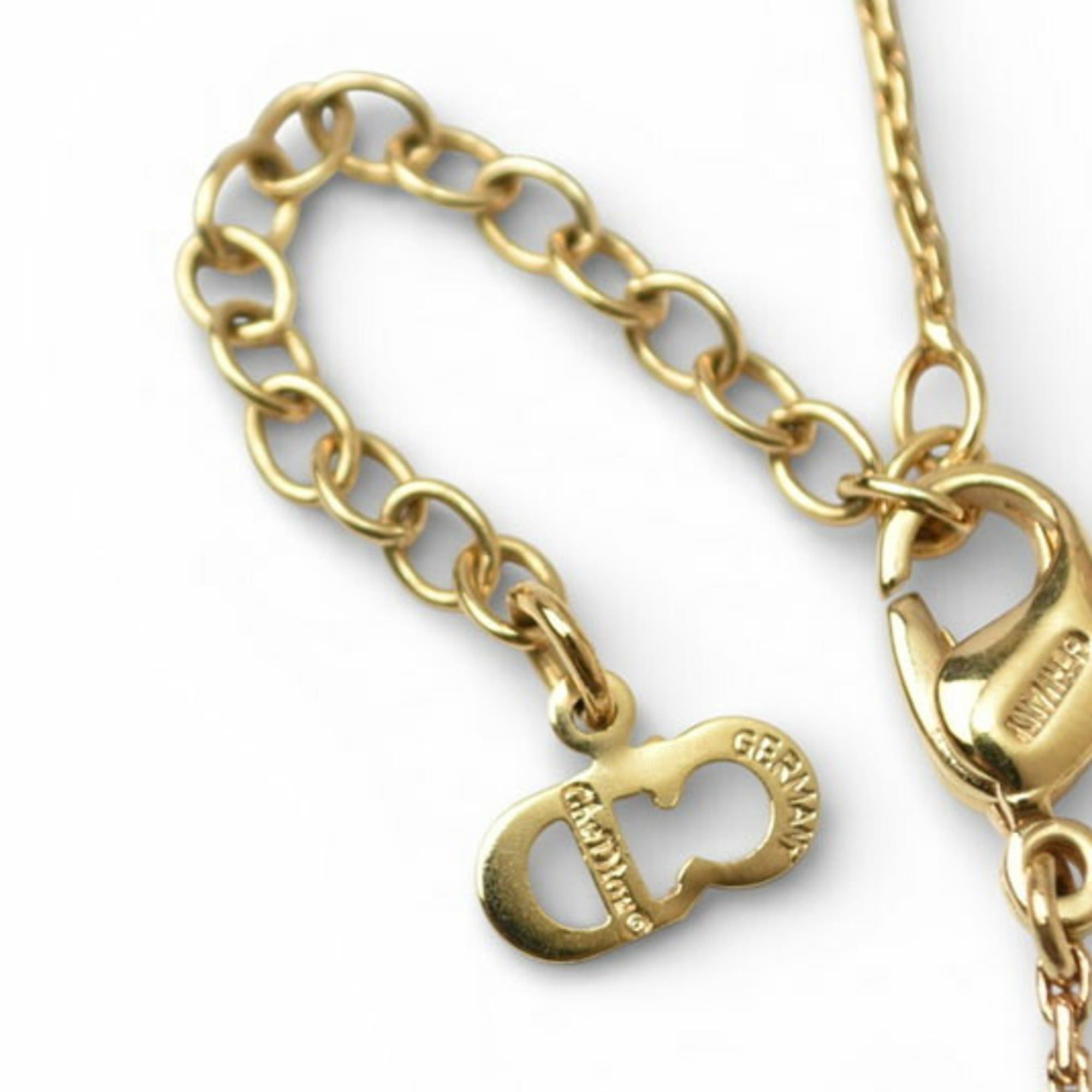 Dior Christian Dior teardrop rhinestone necklace in gold Size ONE SIZE - 5 Thumbnail