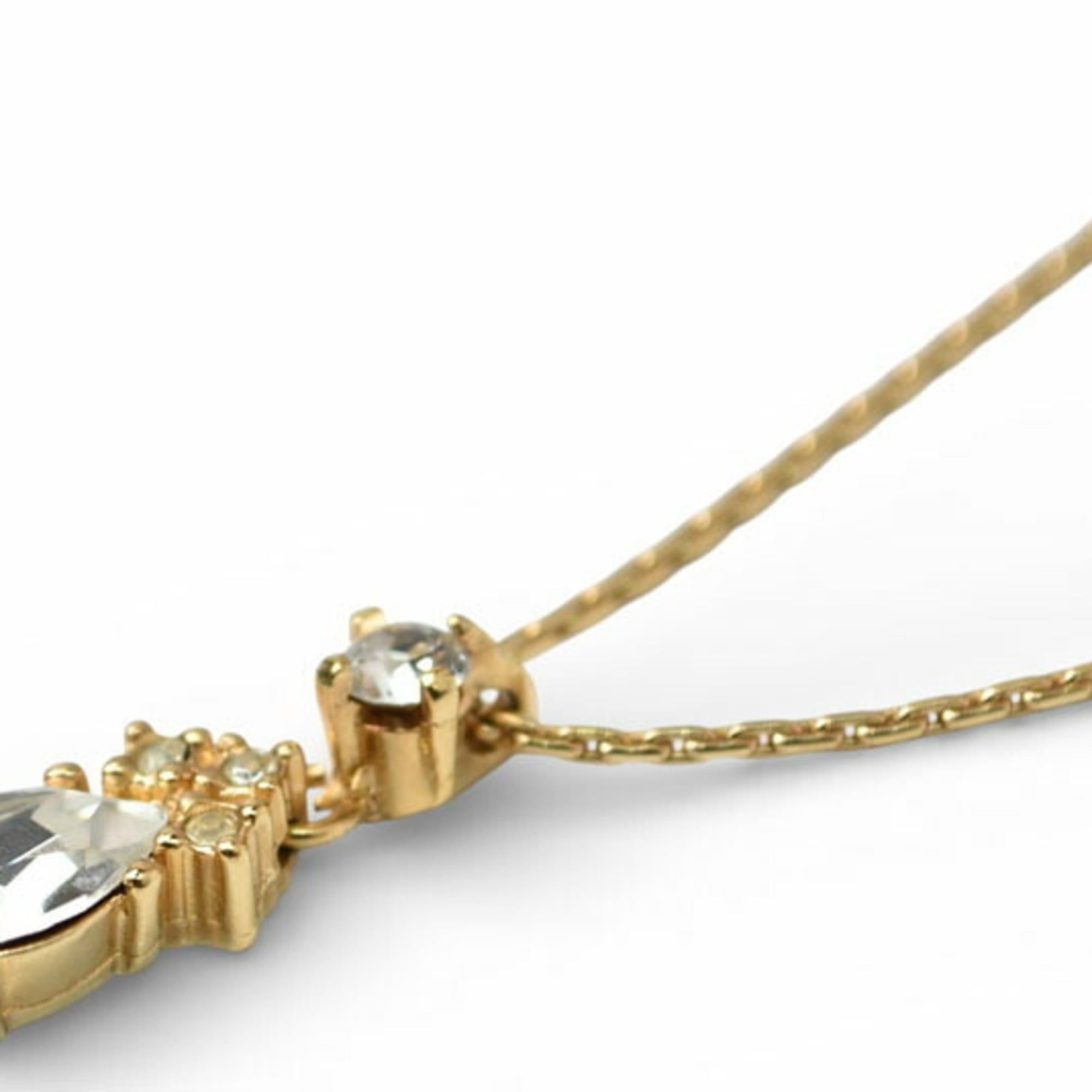 Dior Christian Dior teardrop rhinestone necklace in gold Size ONE SIZE - 3 Thumbnail