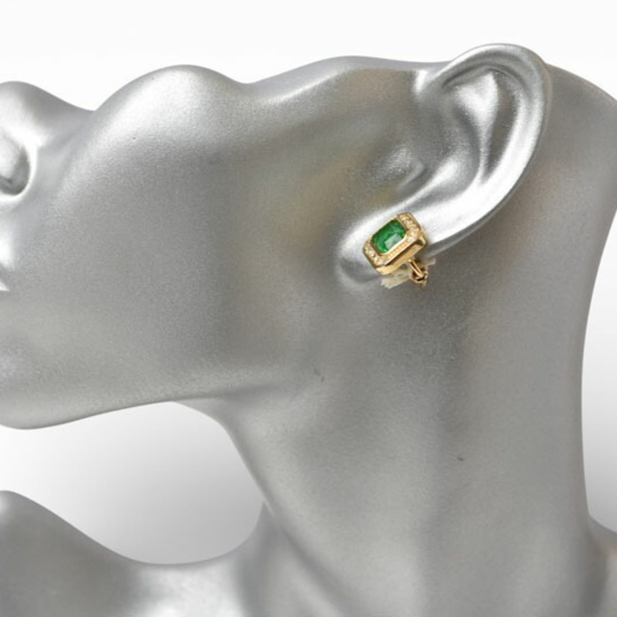 Dior Christian Dior earrings in green and gold with rhinestones Size ONE SIZE - 6 Thumbnail