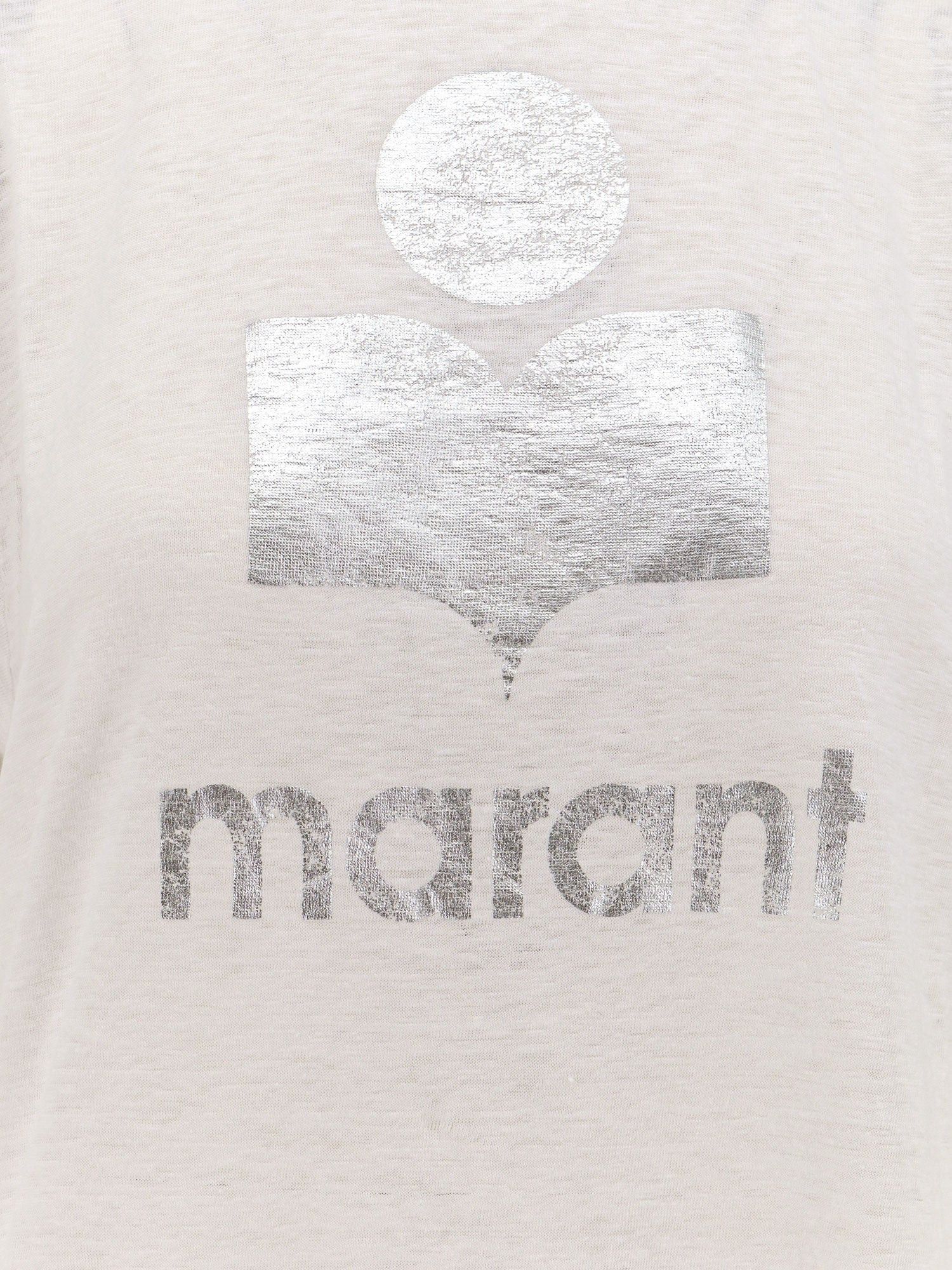 Isabel Marant Etoile Linen t-shirt with laminated logo on the front XS - USA Tariffs Included Size XS / US 0-2 / IT 36-38 - 3 Thumbnail