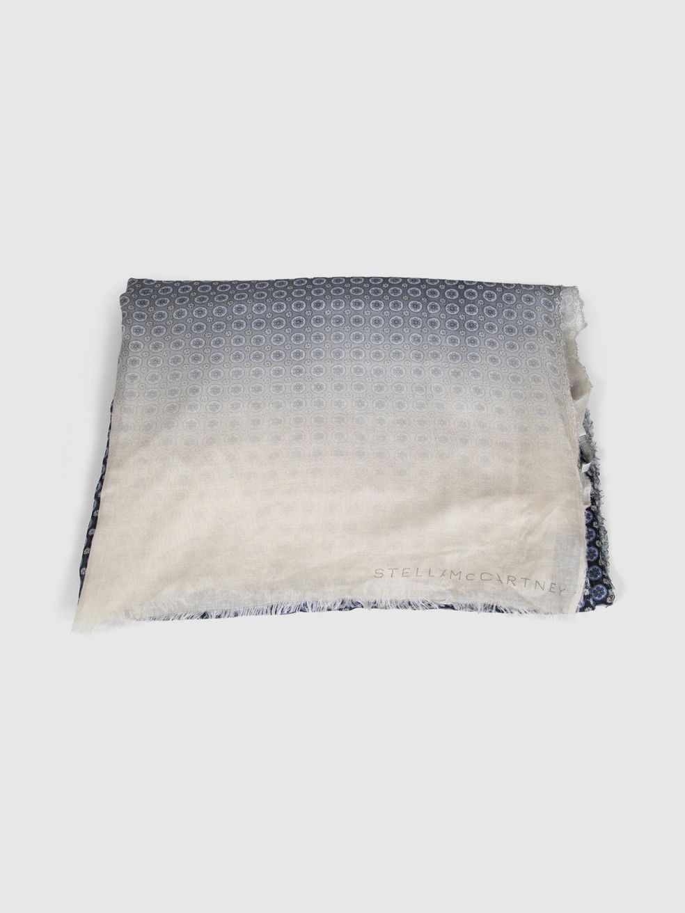 Stella McCartney Navy & White Ombré Floral Scarf Size ONE SIZE - 3 Thumbnail