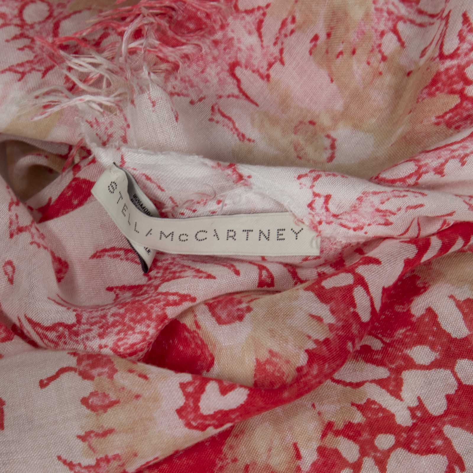 Stella McCartney Fringed Floral Print Scarf Size ONE SIZE - 9 Thumbnail