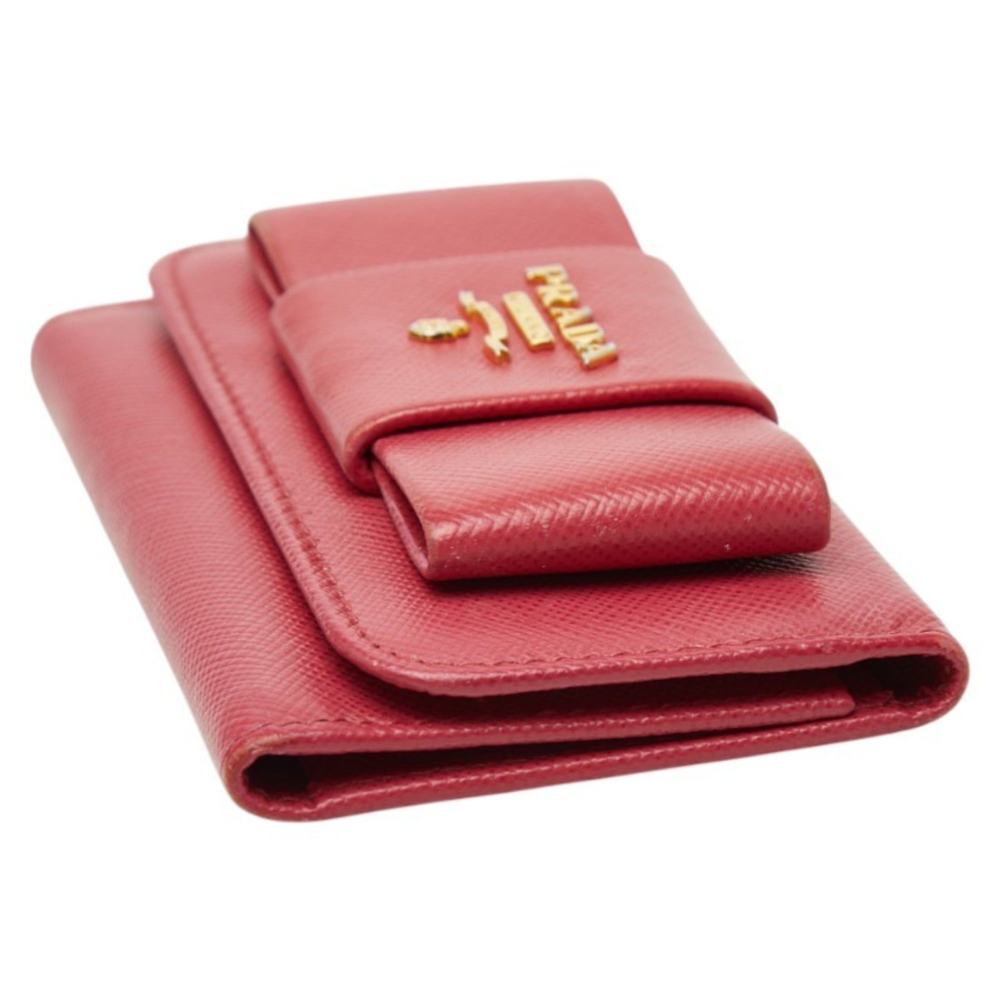 Prada Prada 6-Row Ribbon Key Case 1M0222 Black Saffiano Leather Women's PRADA Size ONE SIZE - 4 Thumbnail