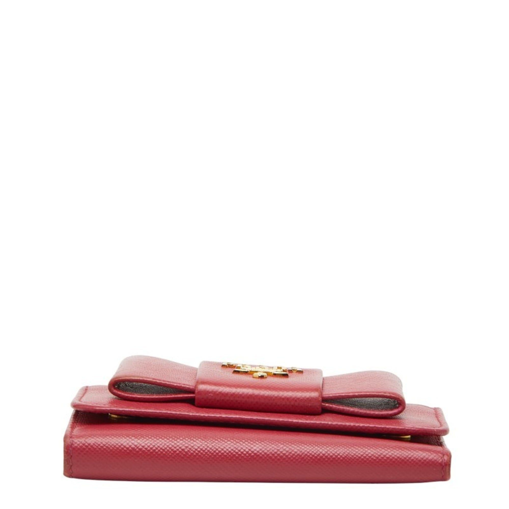 Prada Prada 6-Row Ribbon Key Case 1M0222 Black Saffiano Leather Women's PRADA Size ONE SIZE - 3 Thumbnail