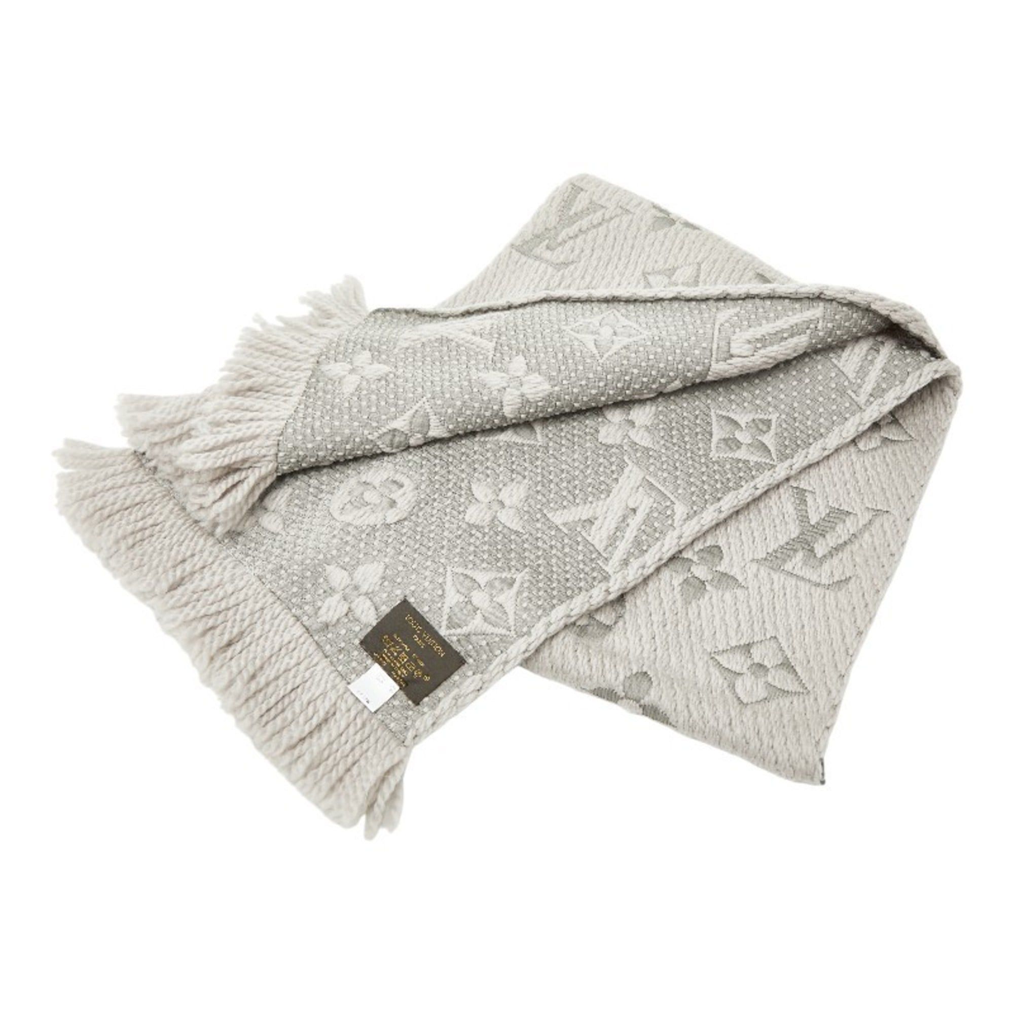 Louis Vuitton Louis Vuitton Echarpe Logomania Scarf M74742 Griperle Gray Wool and Silk Women's LOUIS VUITTON Size ONE SIZE - 2 Thumbnail