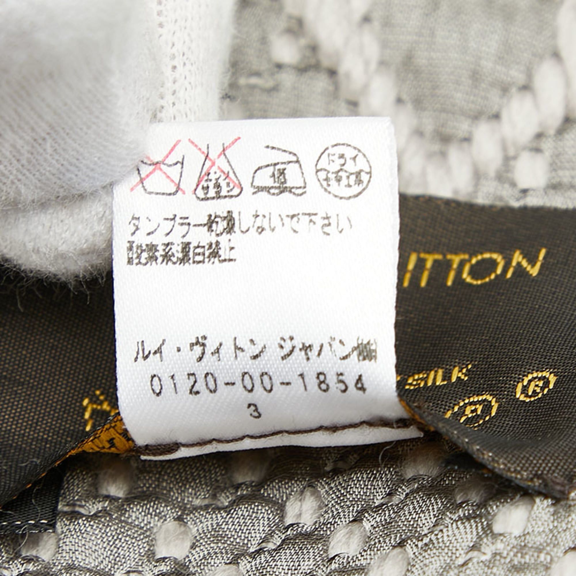 Louis Vuitton Louis Vuitton Echarpe Logomania Scarf M74742 Griperle Gray Wool and Silk Women's LOUIS VUITTON Size ONE SIZE - 4 Thumbnail