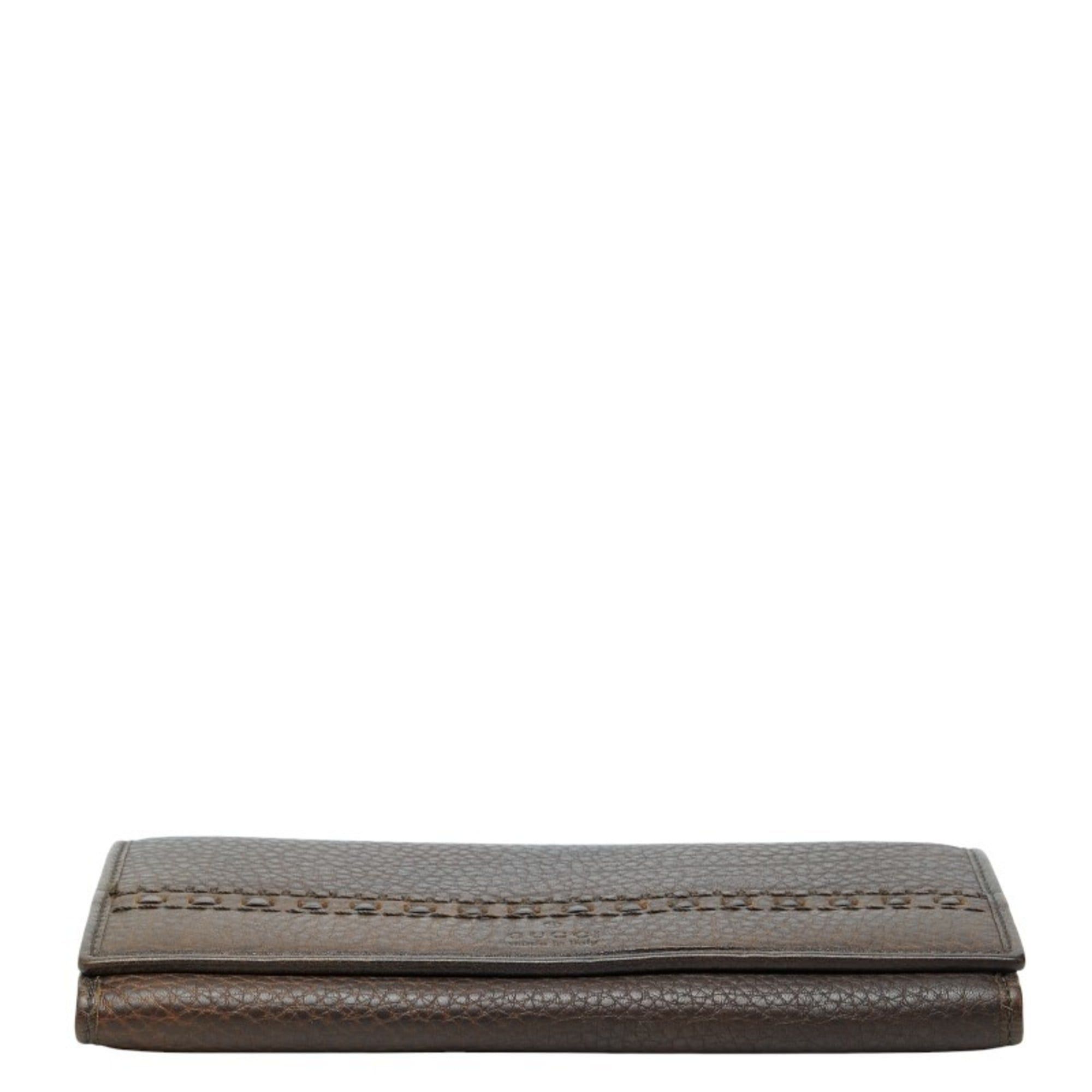 Gucci Gucci long wallet 338608 brown leather women's GUCCI Size ONE SIZE - 3 Thumbnail