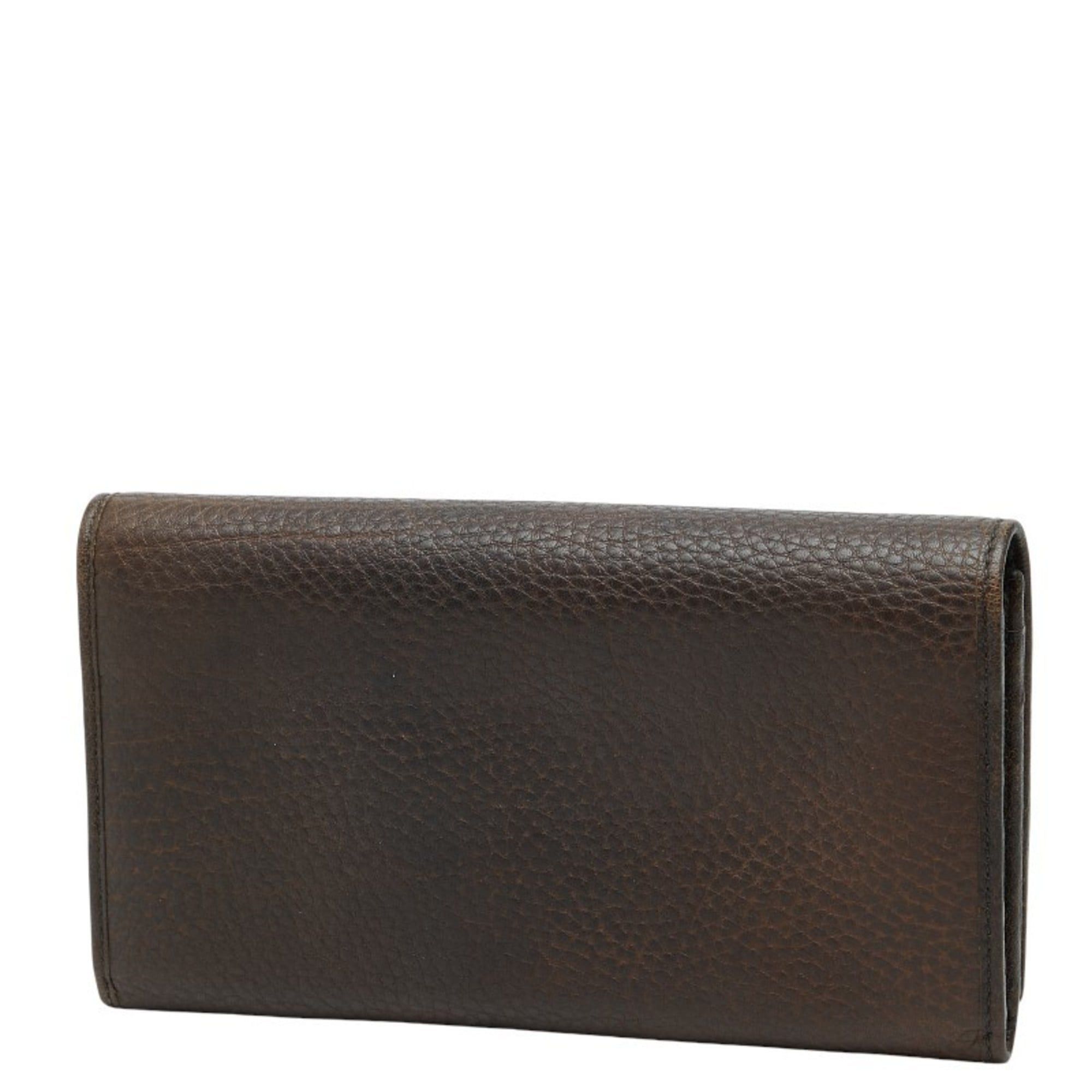 Gucci Gucci long wallet 338608 brown leather women's GUCCI Size ONE SIZE - 2 Thumbnail
