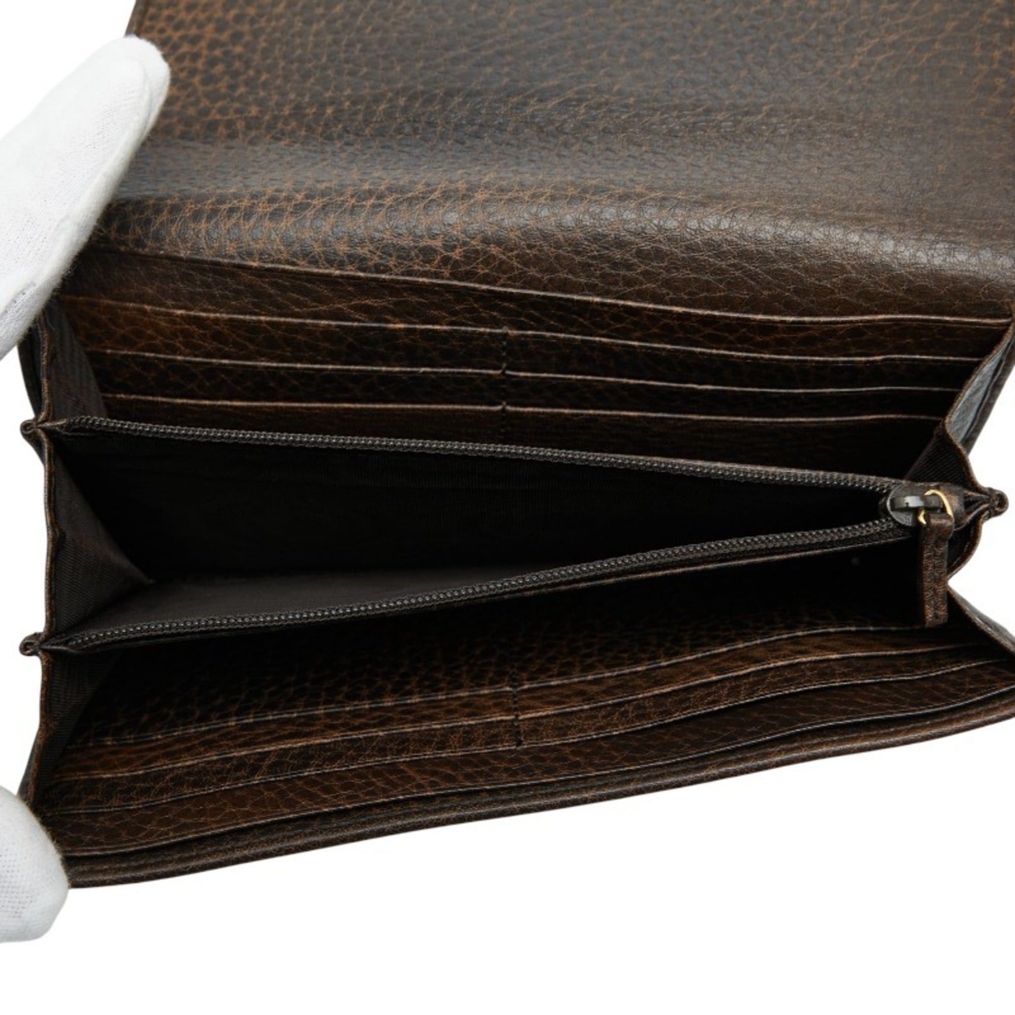 Gucci Gucci long wallet 338608 brown leather women's GUCCI Size ONE SIZE - 6 Thumbnail