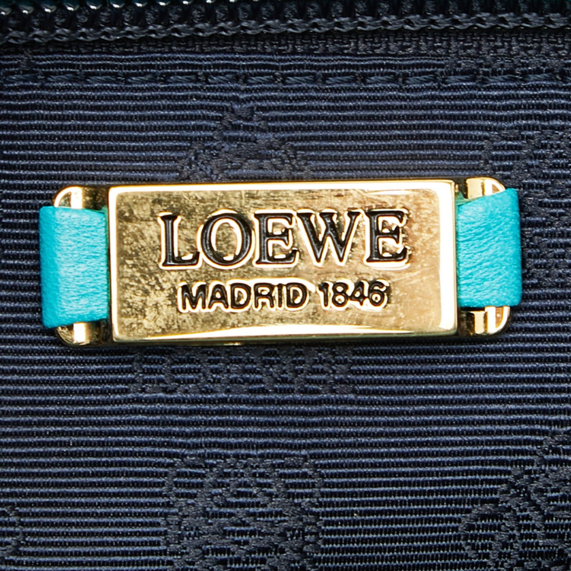 Loewe LOEWE logo clutch bag in teal blue leather for women Size ONE SIZE - 7 Thumbnail
