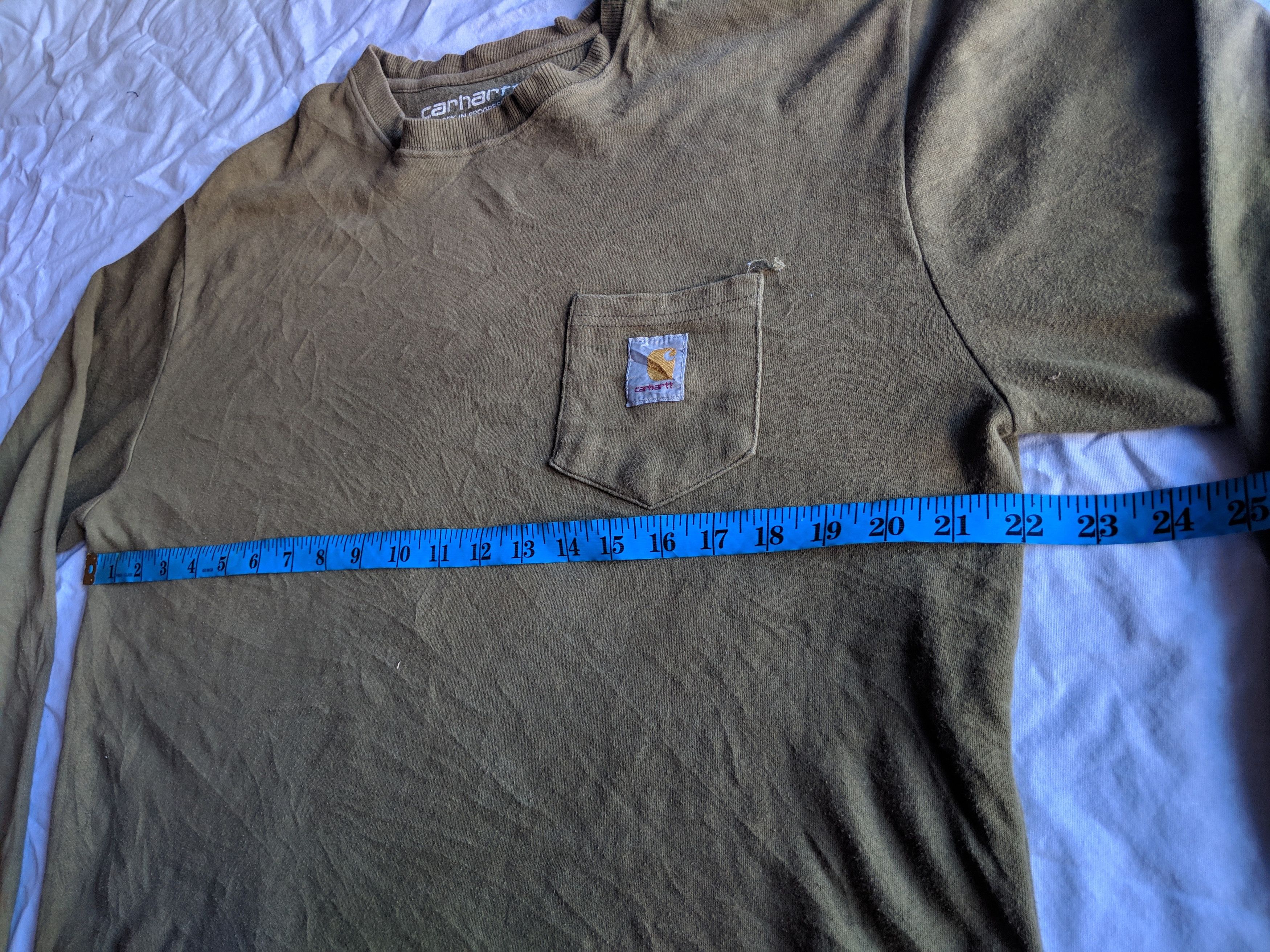 Carhartt × Carhartt Wip × Vintage Vintage 90s carhartt longsleeve pocket tee olive green made in usa Size US XL / EU 56 / 4 - 4 Thumbnail
