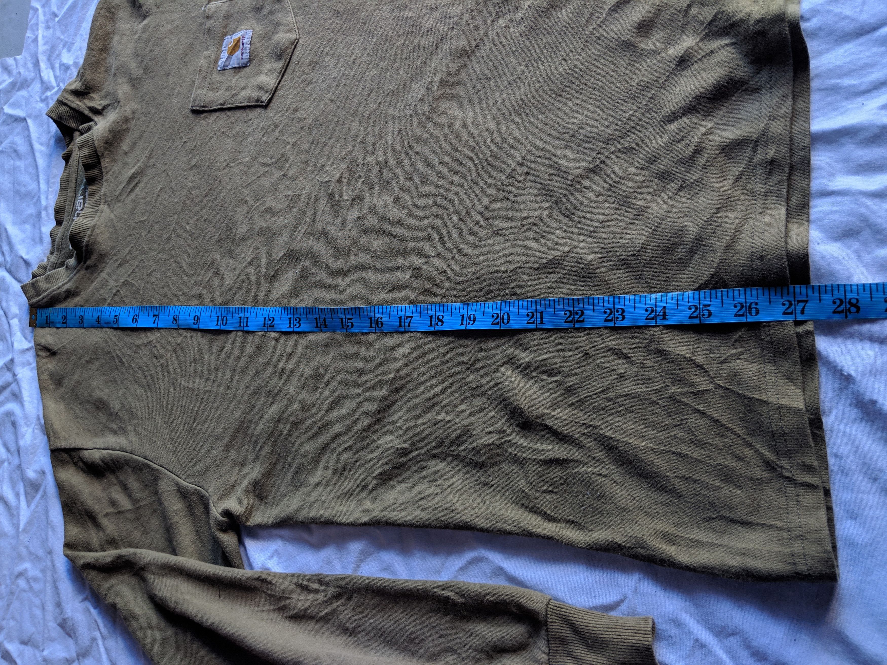 Carhartt × Carhartt Wip × Vintage Vintage 90s carhartt longsleeve pocket tee olive green made in usa Size US XL / EU 56 / 4 - 5 Thumbnail
