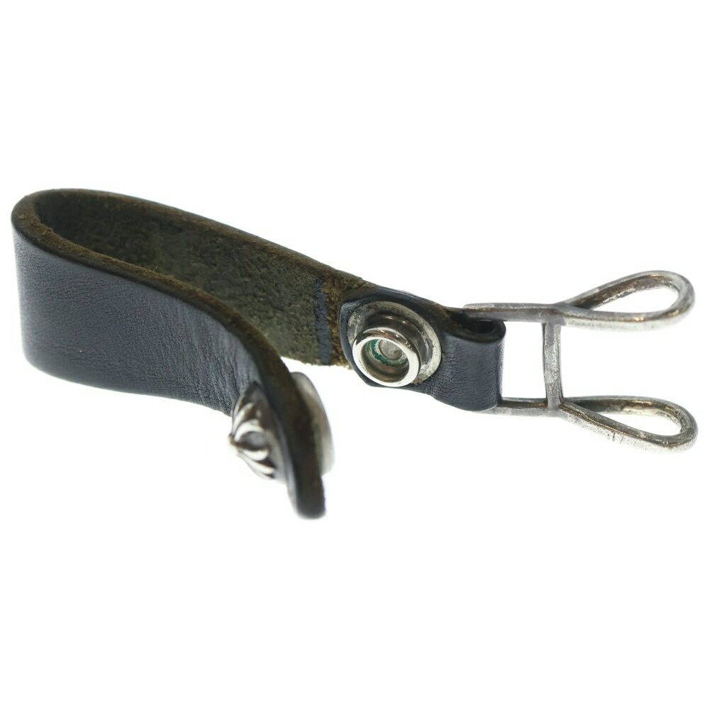 Chrome Hearts Belt Loop Cross Ball Button Leather Silverblack