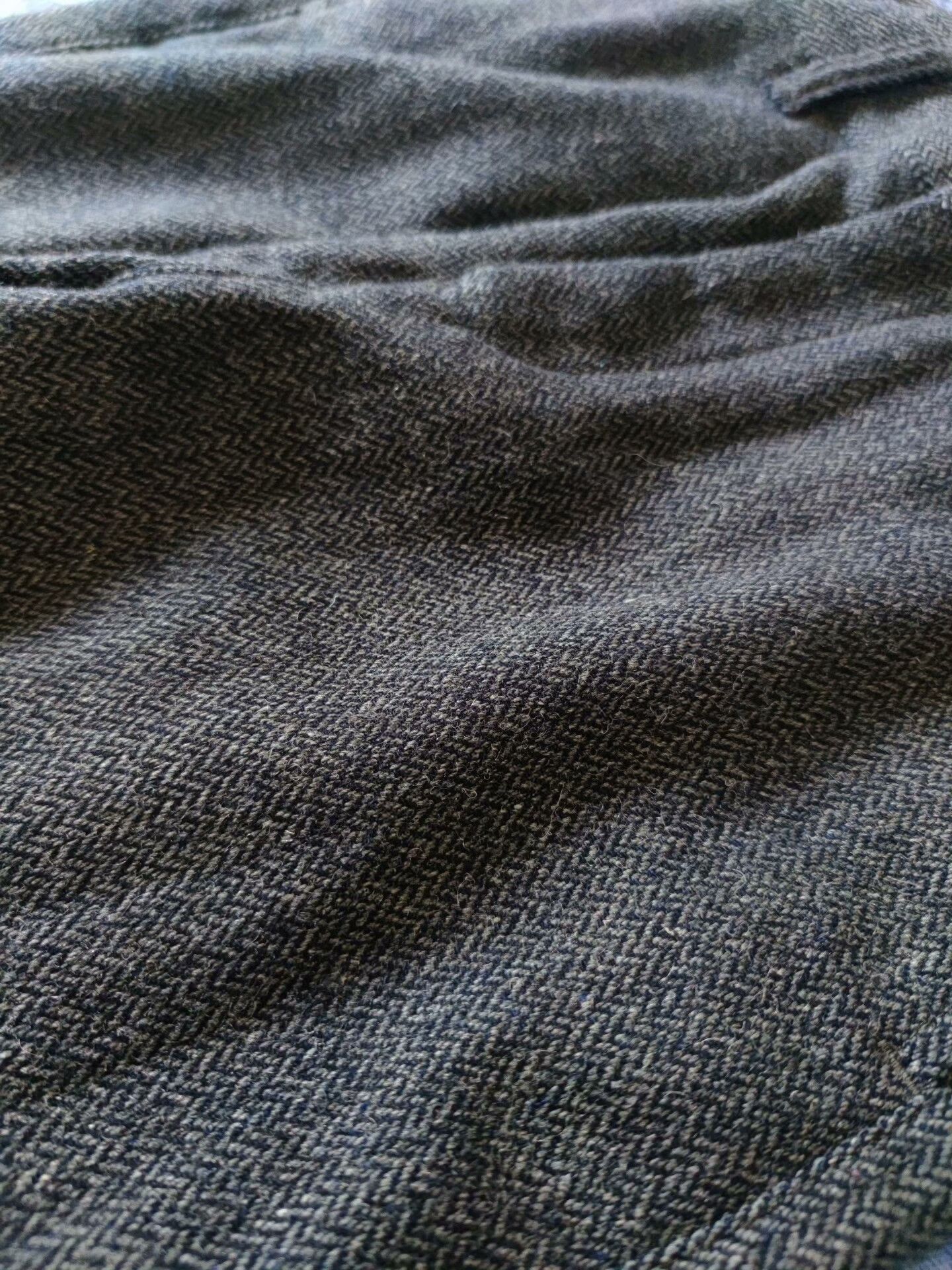Vintage Japan Blue Herringbone Wool Tapered Pants Size US 30 / EU 46 - 5 Thumbnail
